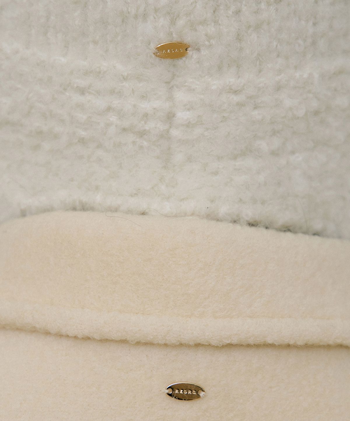 리올그(REORG) EOT FLUFFY SINGLE WOOL HALF COAT CREAM BUTTER