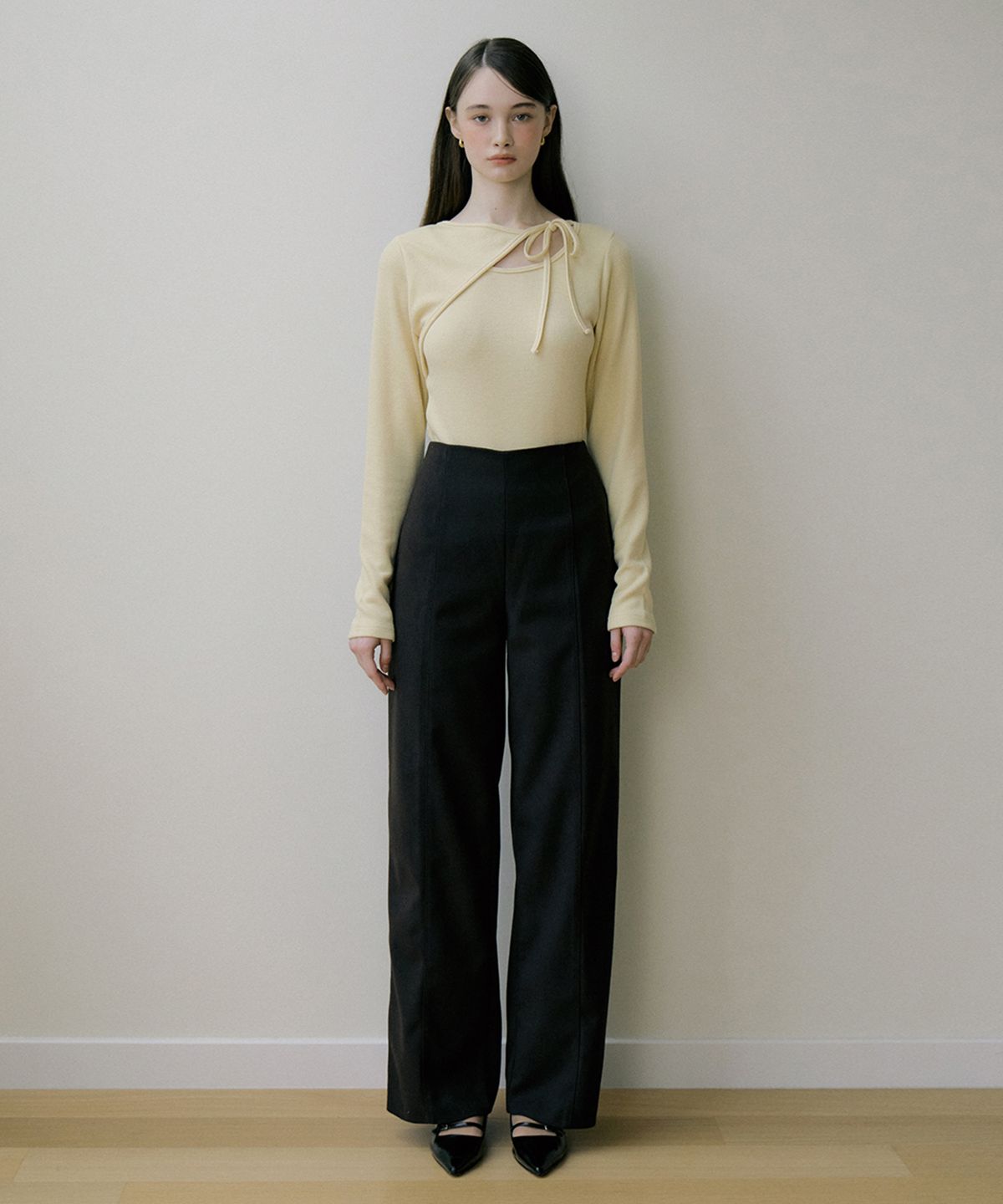 리올그(REORG) EOT HIGH WAIST TIDY SLACKS DARK BROWN