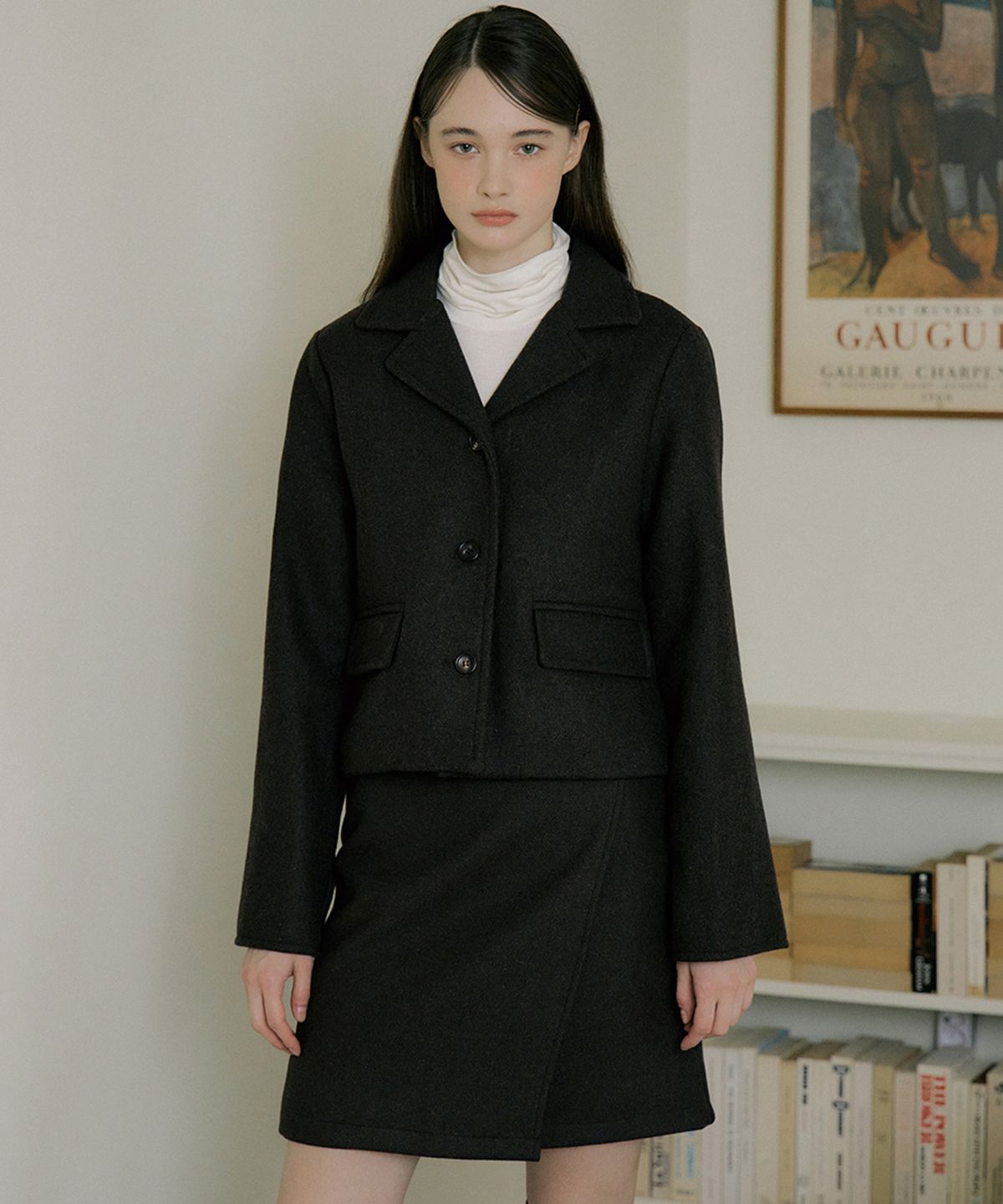 리올그(REORG) EOT WOOL WRAP MINI SKIRT COCOA