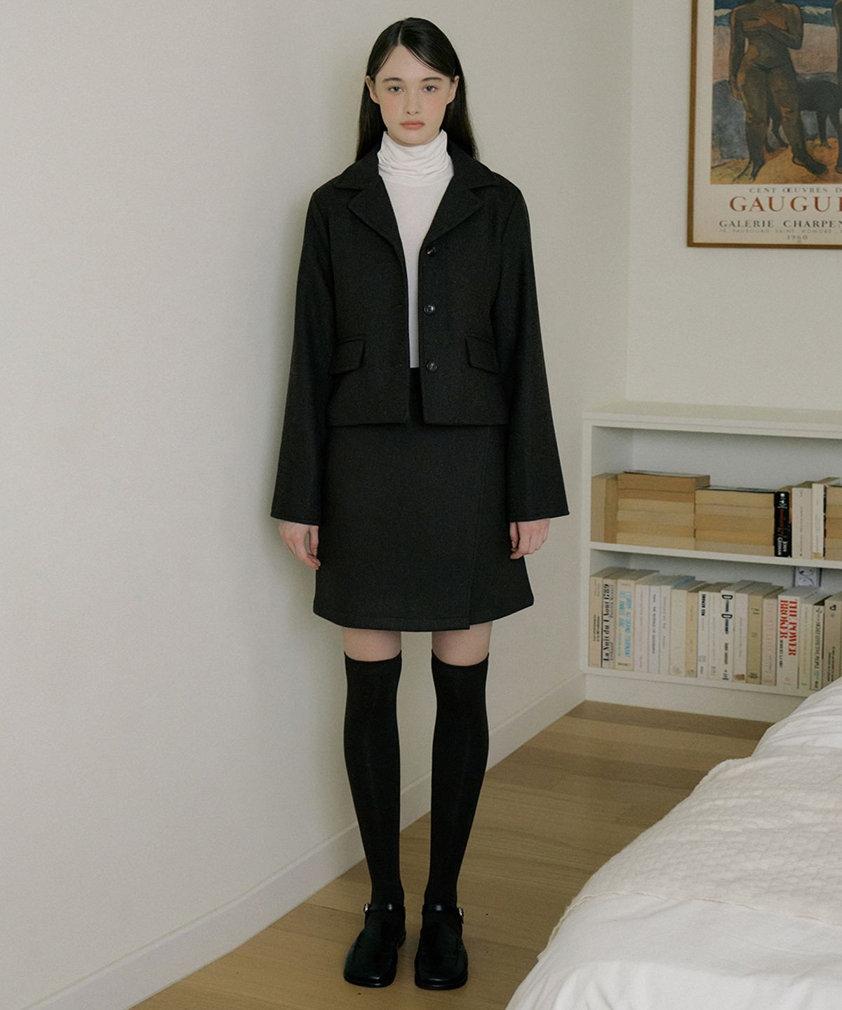 리올그(REORG) EOT WOOL WRAP MINI SKIRT COCOA
