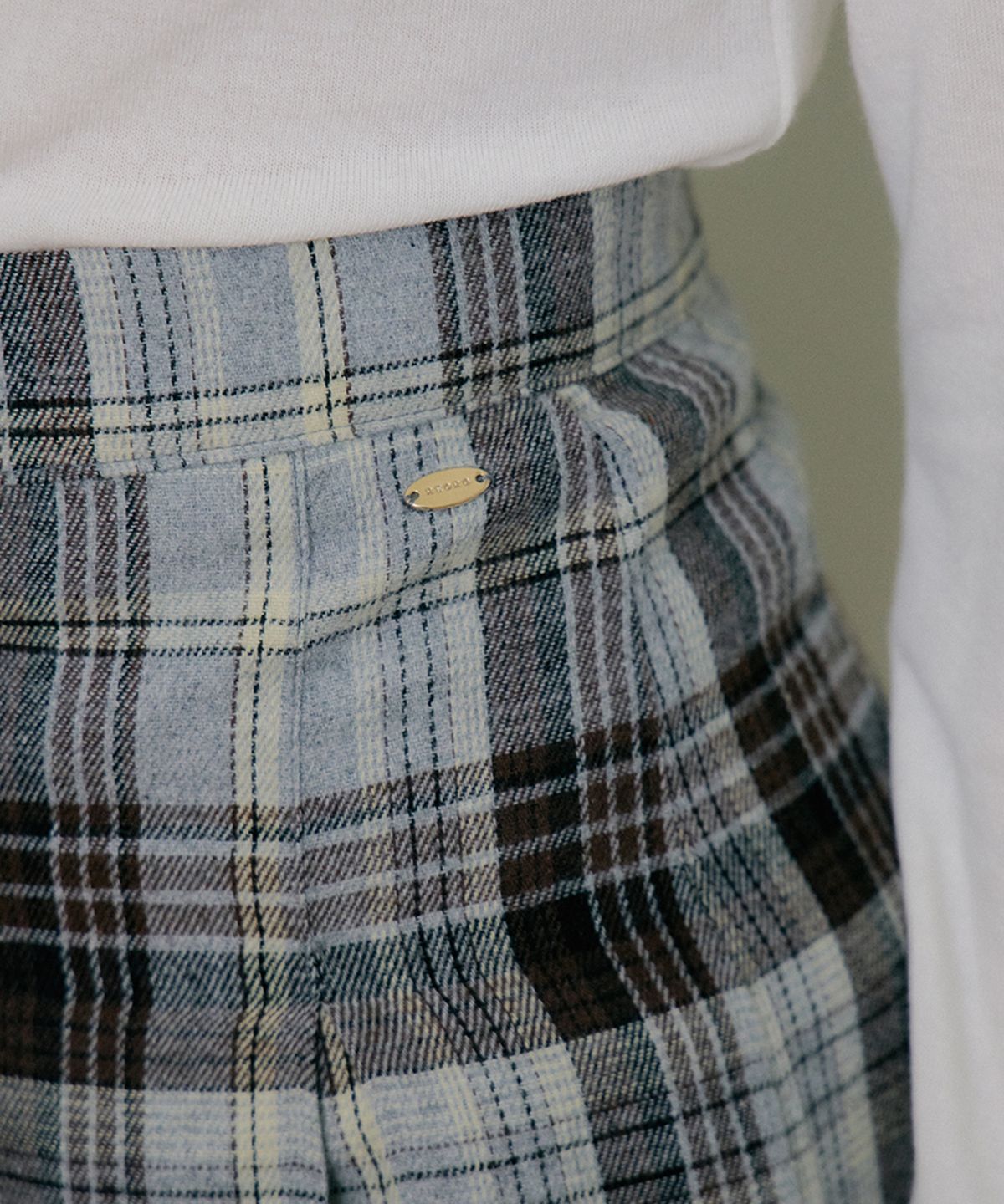 리올그(REORG) EOT CHECKERED PLEATS MINI SKIRT GRAY