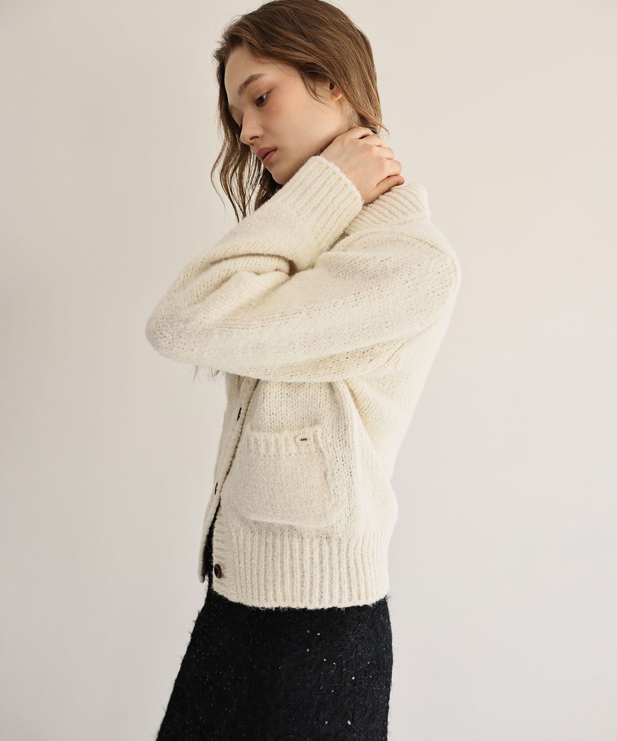 앤니즈(ANDNEEDS) Eve collar cardigan (ivory)