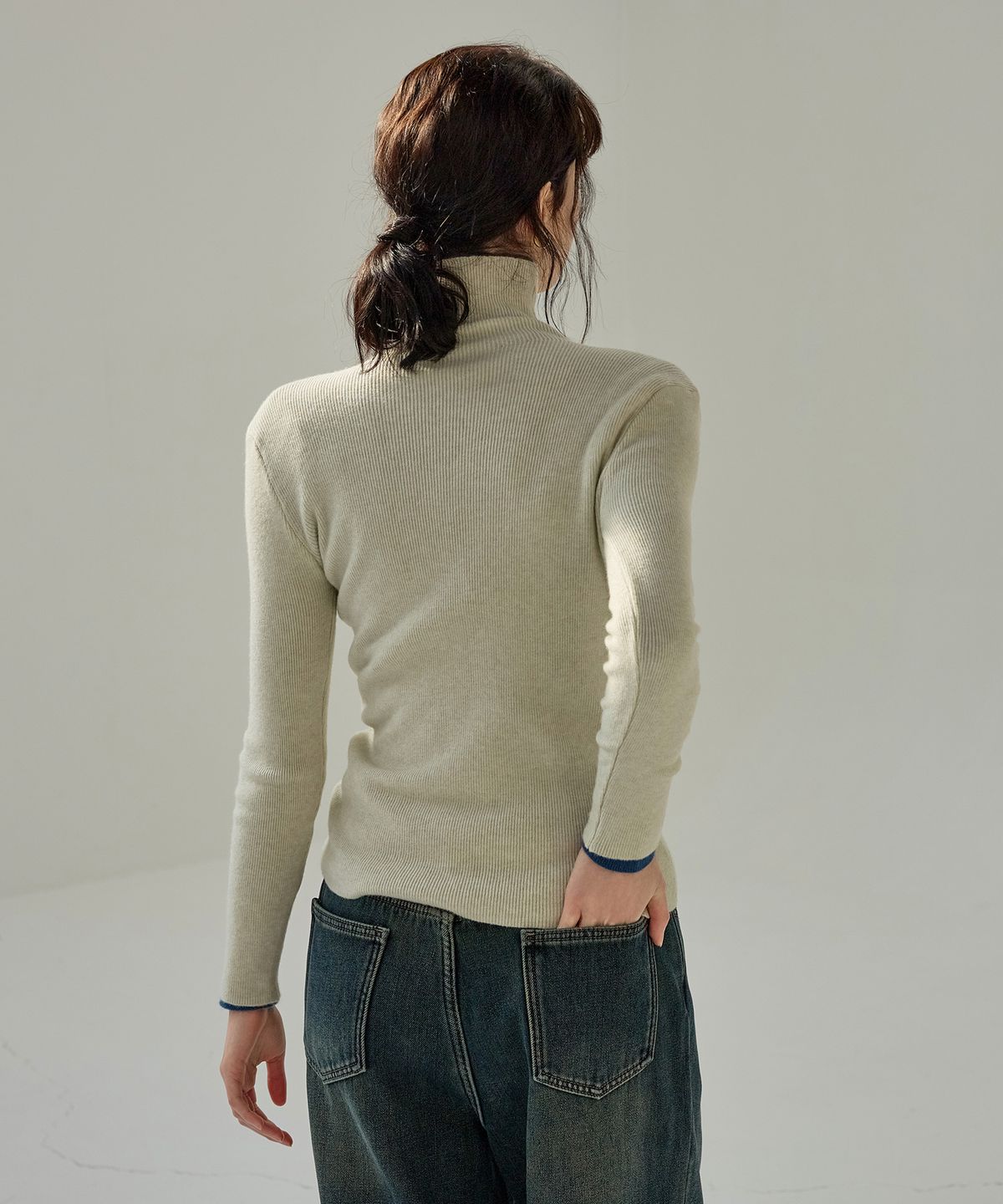 논앤논(NON AND NON) HIGH TURTLENECK KNIT_NFKN4135 (SNOW WHITE)