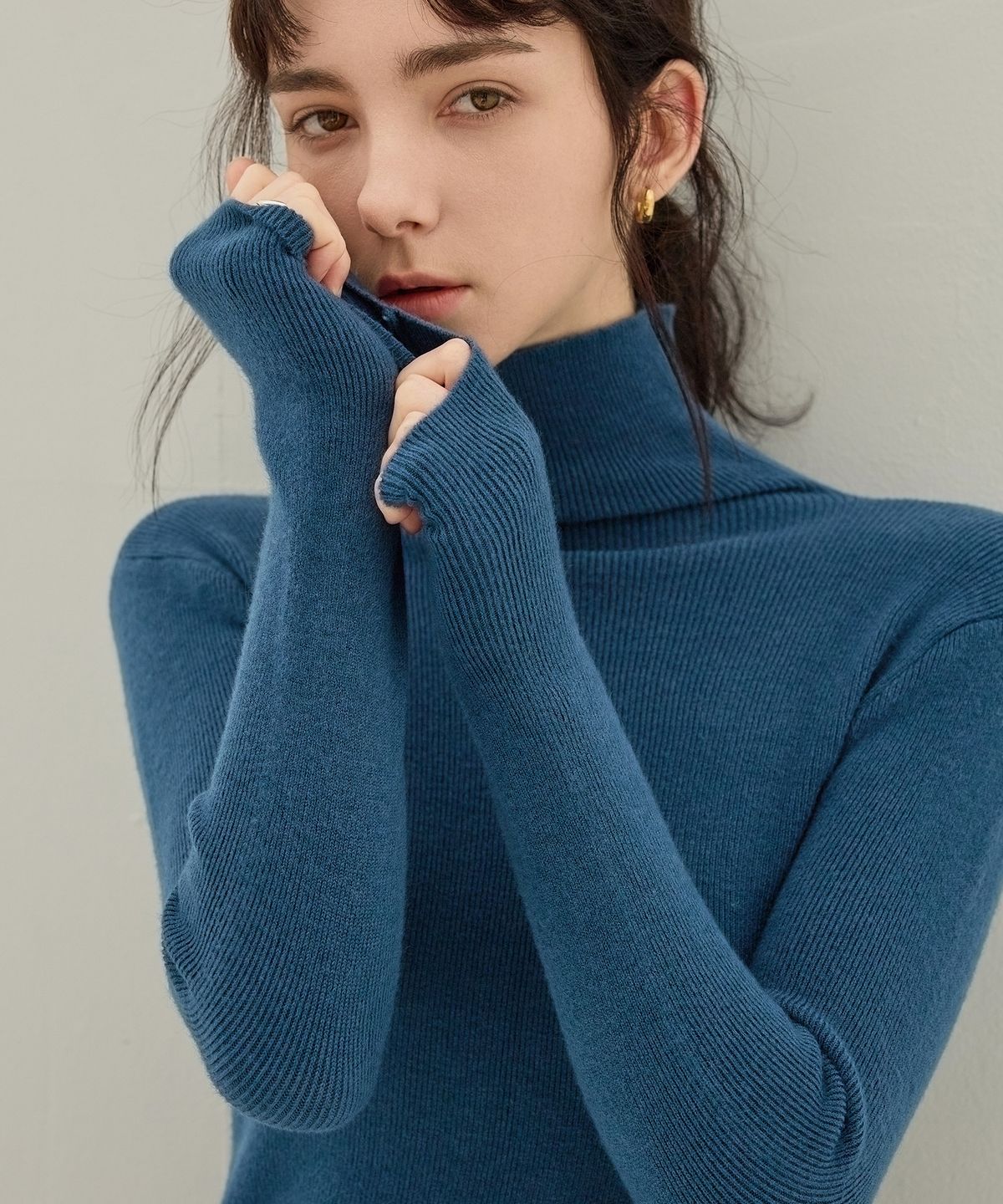 논앤논(NON AND NON) HIGH TURTLENECK KNIT_NFKN4135 (BLUE-GREEN)