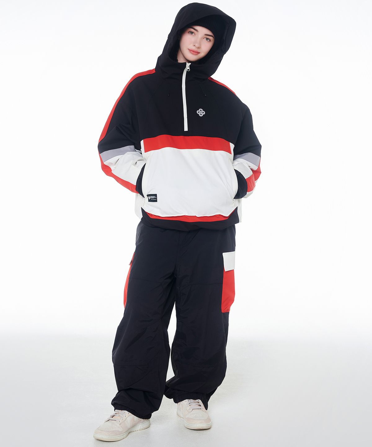 돌아우터웨어(DOLL OUTERWEAR) 2425 벨로 자켓&팬츠 보드복 세트 블랙 남녀공용