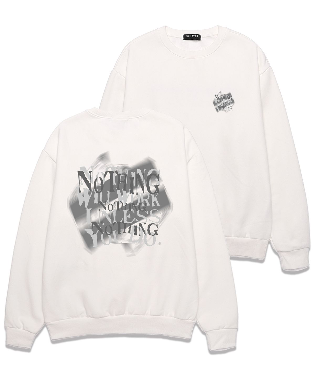 셔터(SHUTTER) NOTHING BLUR  맨투맨 (SLS026) 화이트