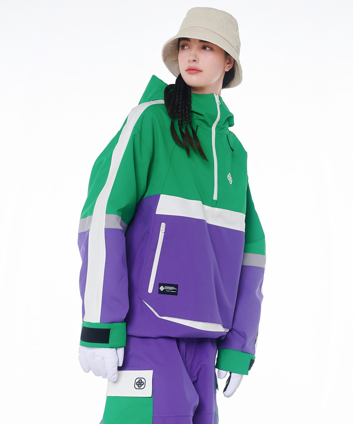 돌아우터웨어(DOLL OUTERWEAR) 2425 벨로 자켓&팬츠 보드복 세트 퍼플 남녀공용