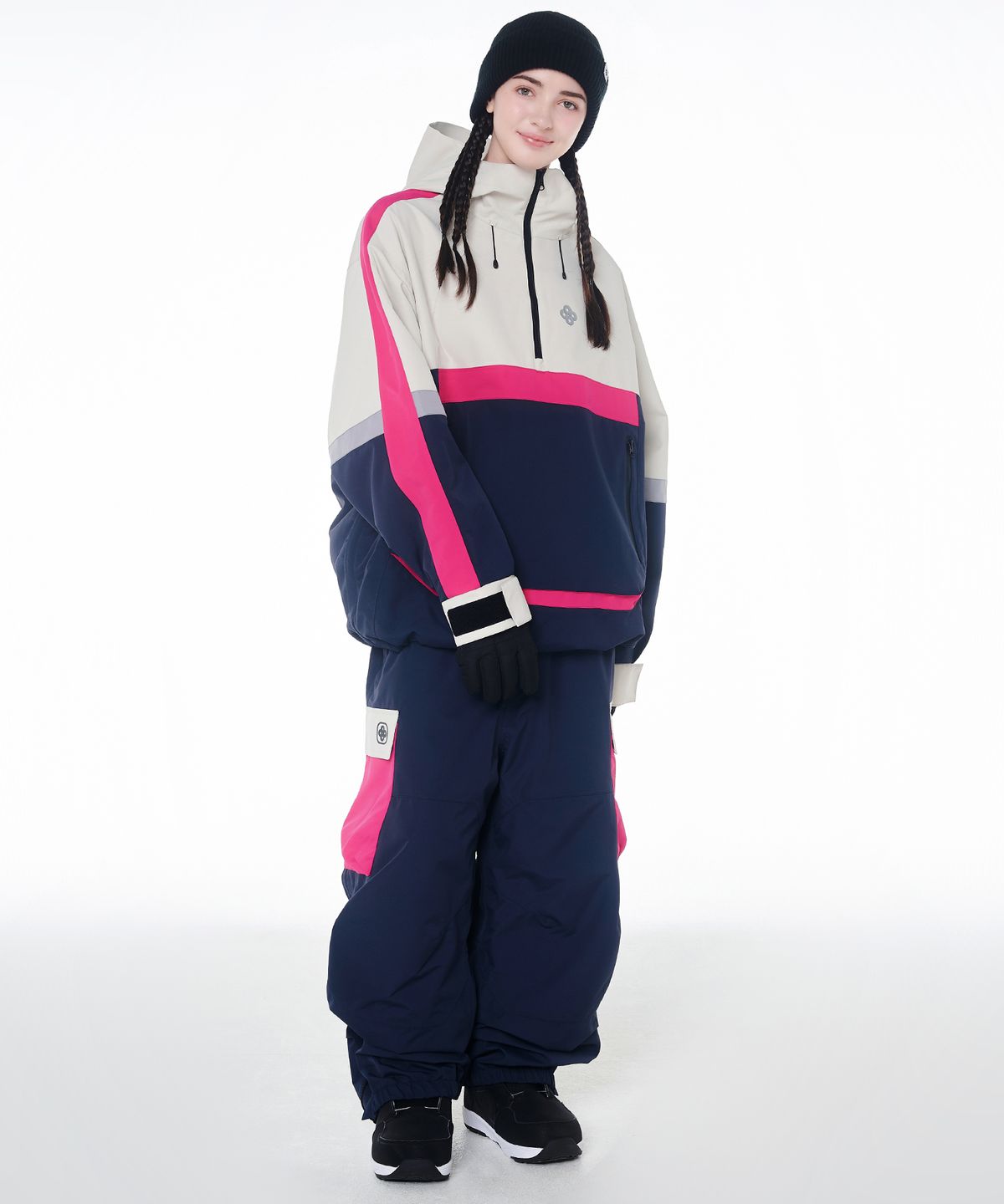 돌아우터웨어(DOLL OUTERWEAR) 2425 벨로 자켓&팬츠 보드복 세트 네이비 남녀공용