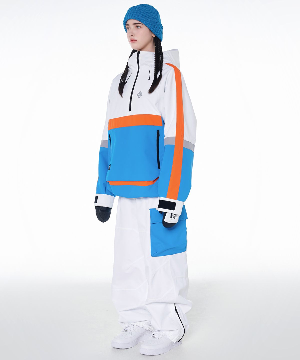 돌아우터웨어(DOLL OUTERWEAR) 2425 벨로 자켓&팬츠 보드복 세트 블루 남녀공용