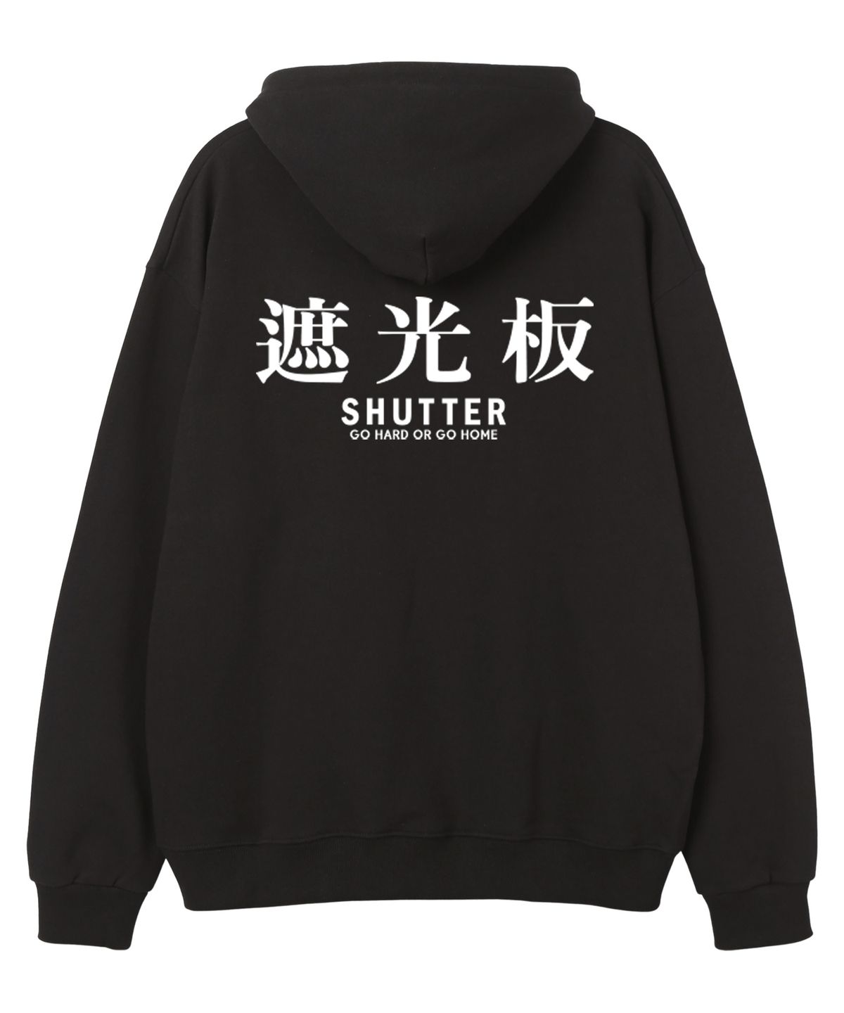 셔터(SHUTTER) TEXT LOGO VER.2  오버핏 후드 (SLS027) 블랙