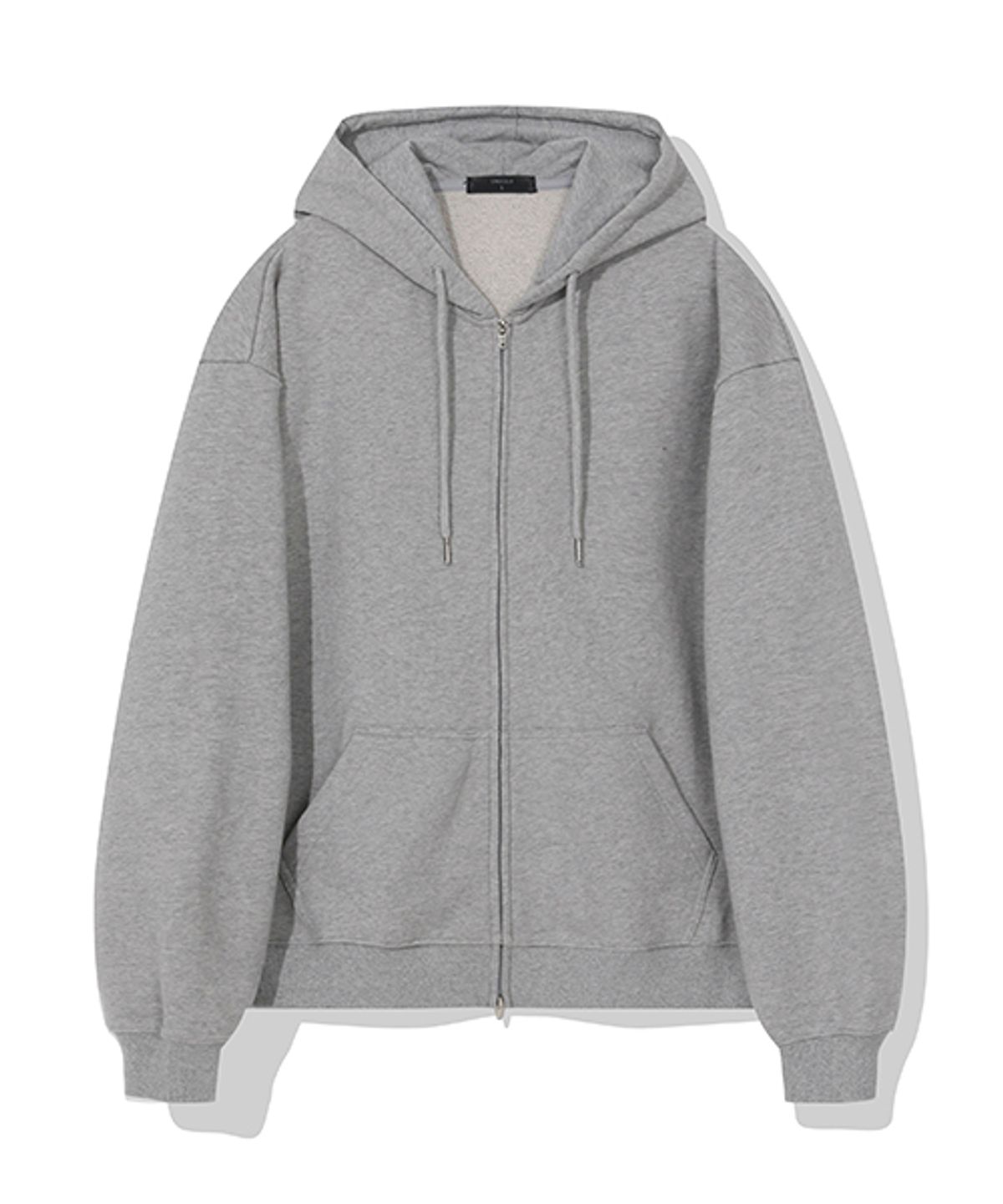 크리스첼로(CRISCELO) 무지 후드 2WAY ZIP-UP_그레이
