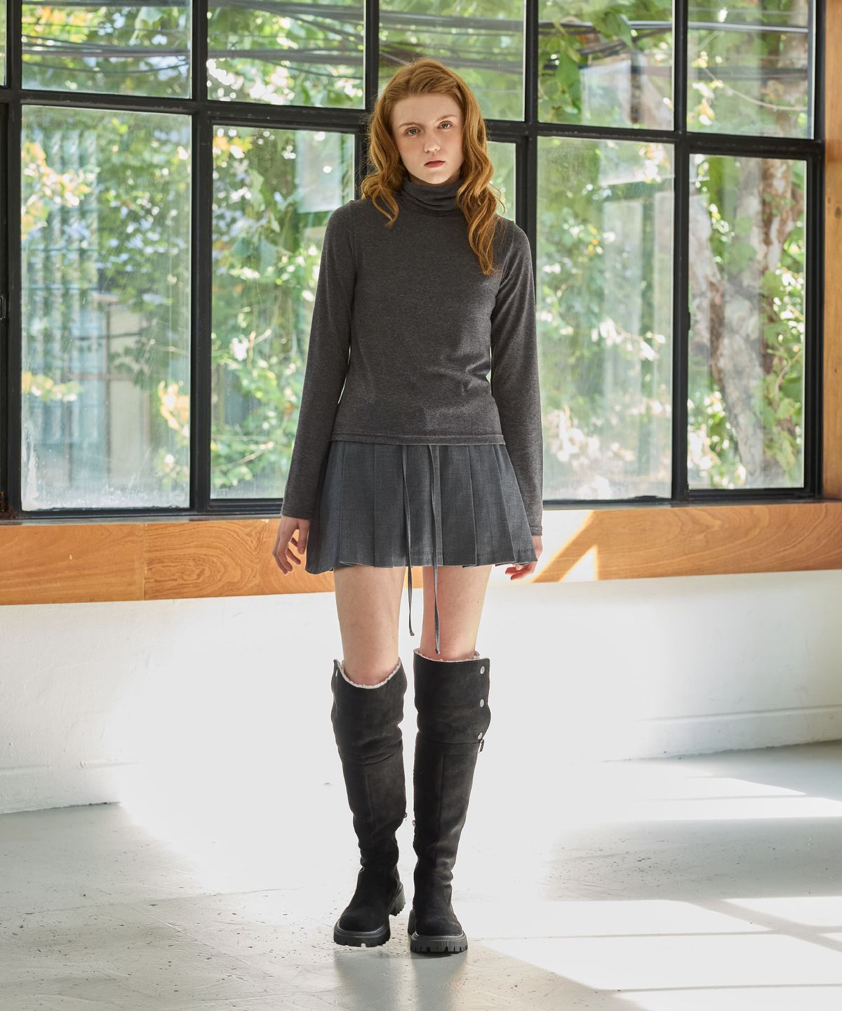 아리킴(ARIKIM) CLASSIC WOOL TURTLENECK TOP / CHARCOAL