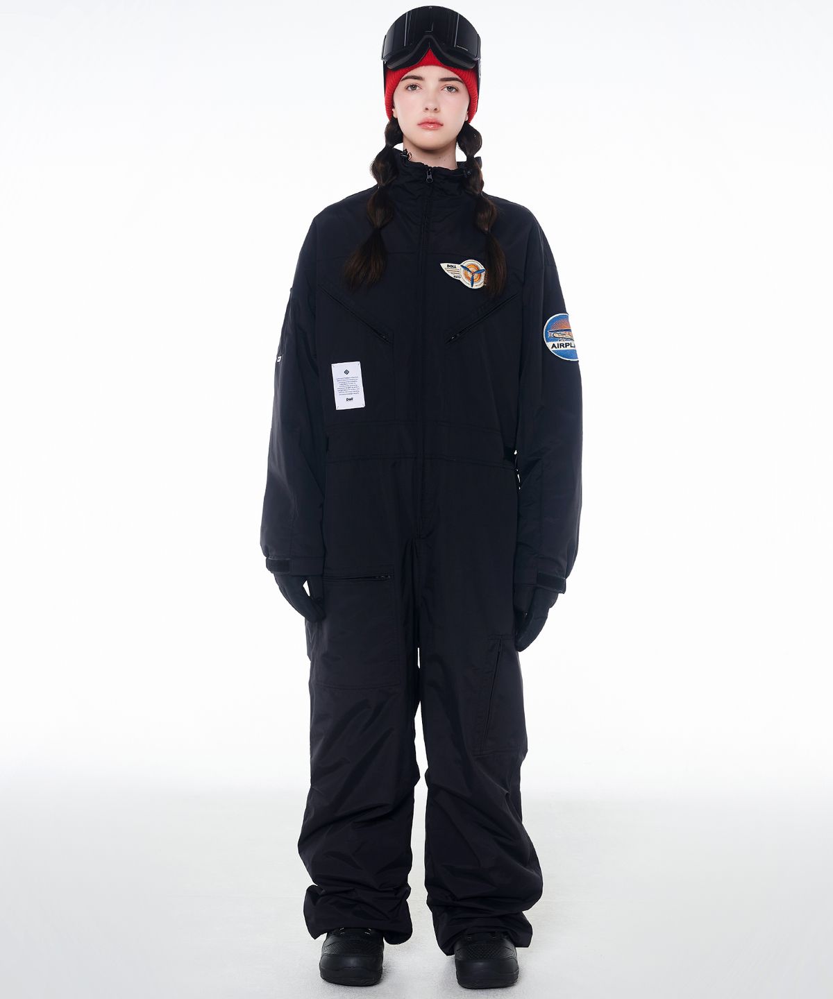 돌아우터웨어(DOLL OUTERWEAR) 2425 볼칸 보드복 워크 점프슈트 블랙 남녀공용