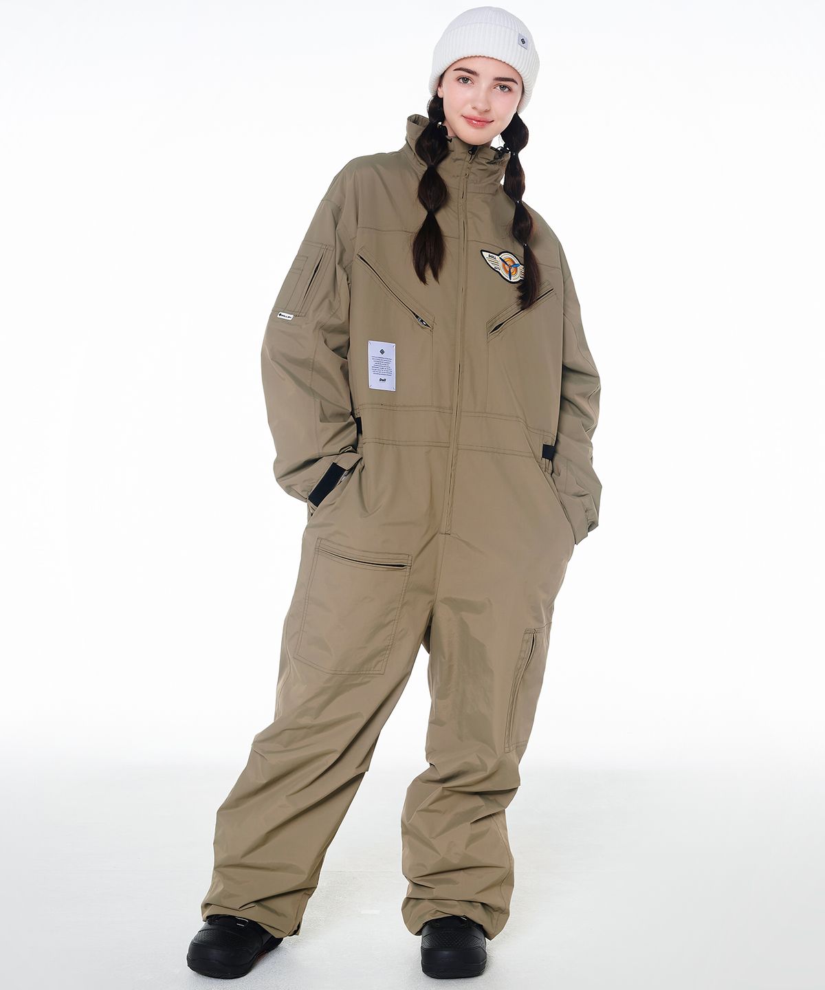 돌아우터웨어(DOLL OUTERWEAR) 2425 볼칸 보드복 워크 점프슈트 카키 남녀공용