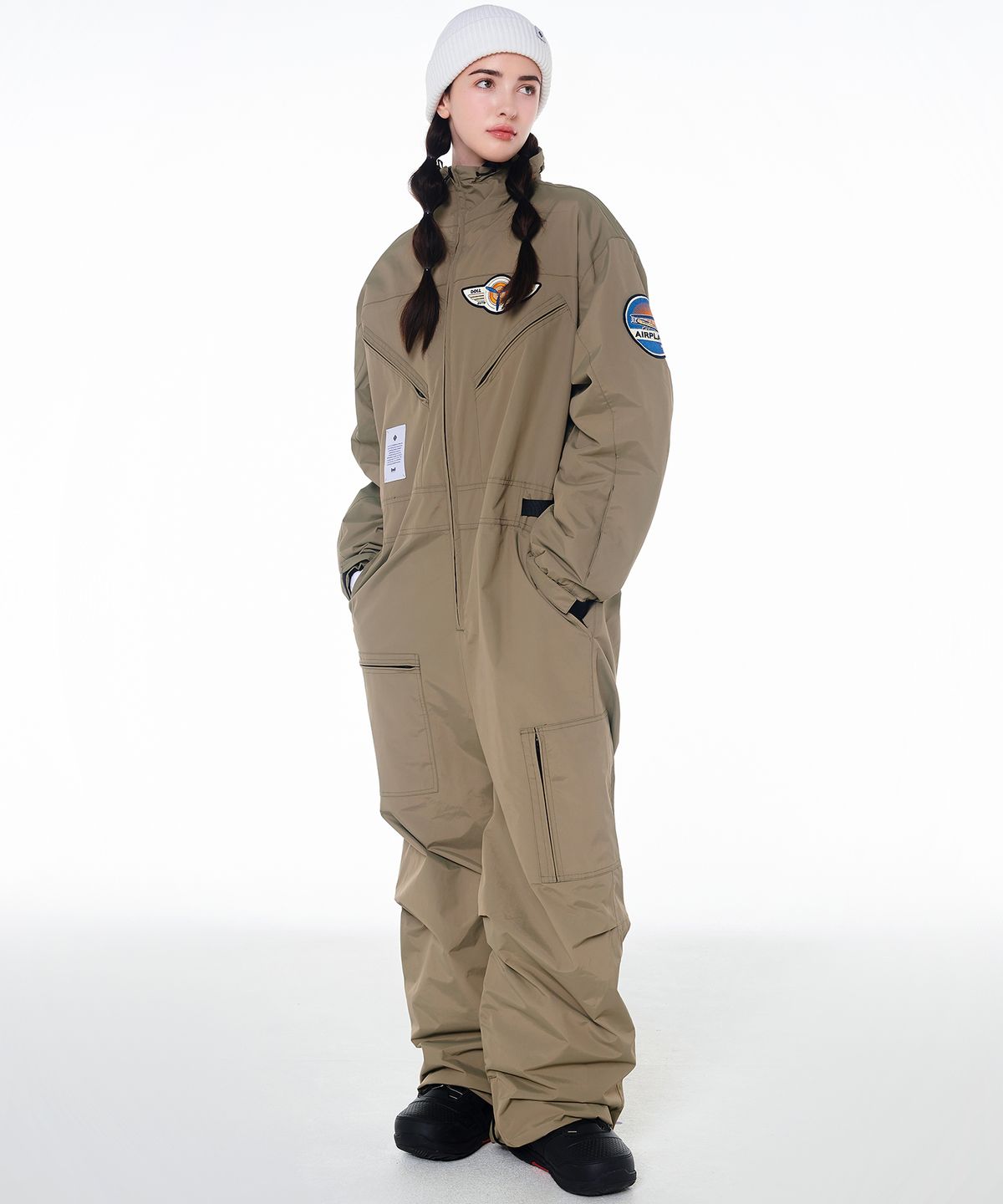 돌아우터웨어(DOLL OUTERWEAR) 2425 볼칸 보드복 워크 점프슈트 카키 남녀공용