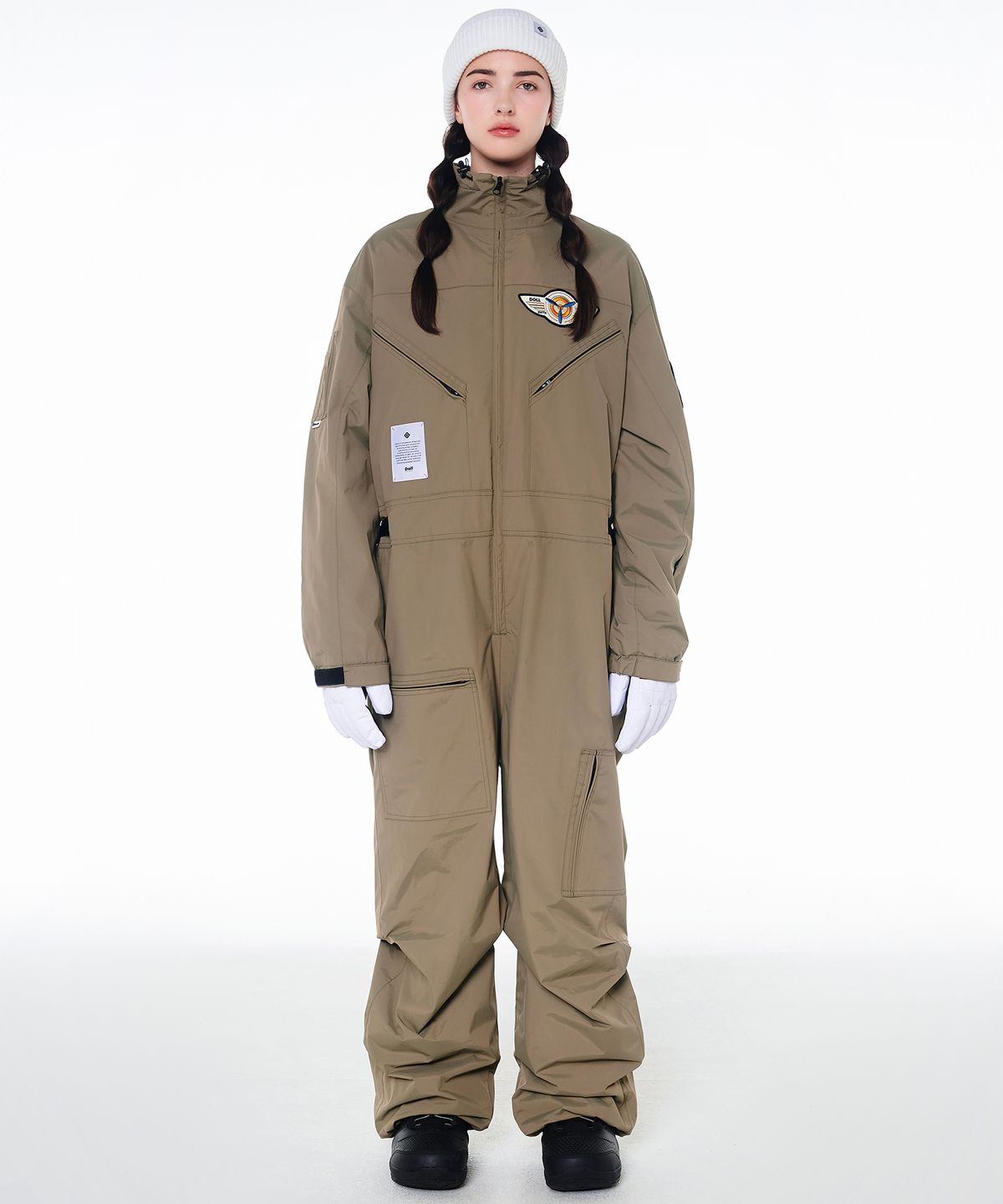 돌아우터웨어(DOLL OUTERWEAR) 2425 볼칸 보드복 워크 점프슈트 카키 남녀공용