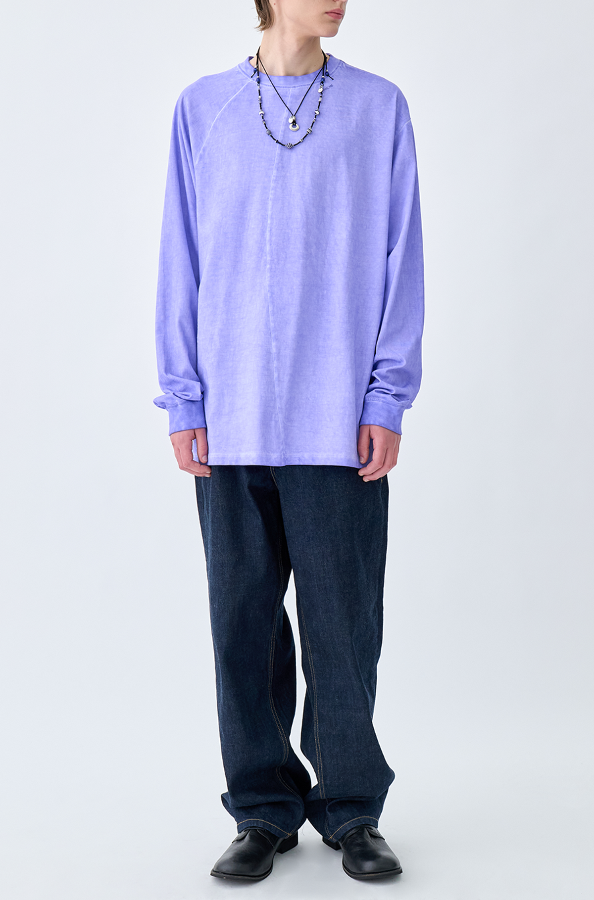 유체 프레타 포르테(YOUCHE PRET A PORTER) AR ASYMMETRY LONG SLEEVE TEE Washed Violet