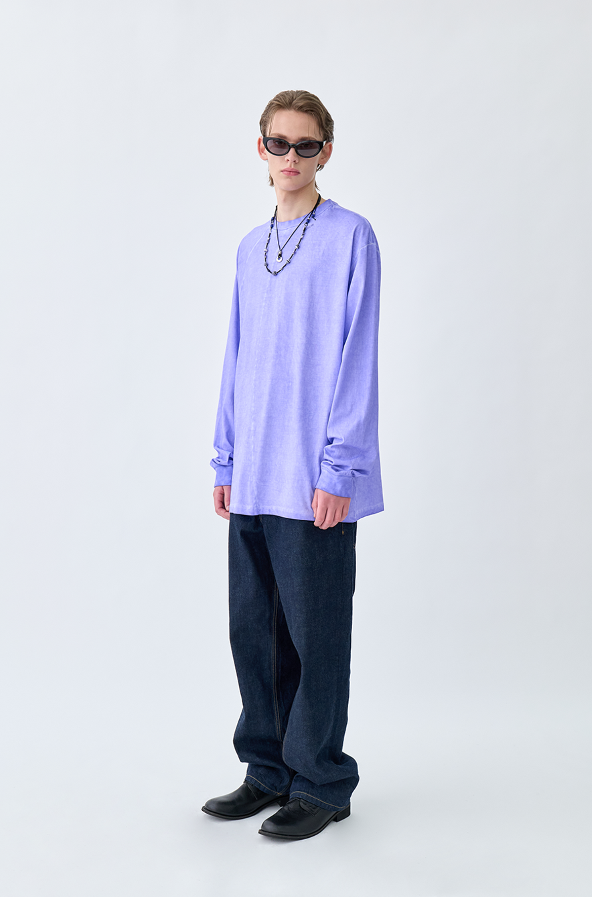 유체 프레타 포르테(YOUCHE PRET A PORTER) AR ASYMMETRY LONG SLEEVE TEE Washed Violet