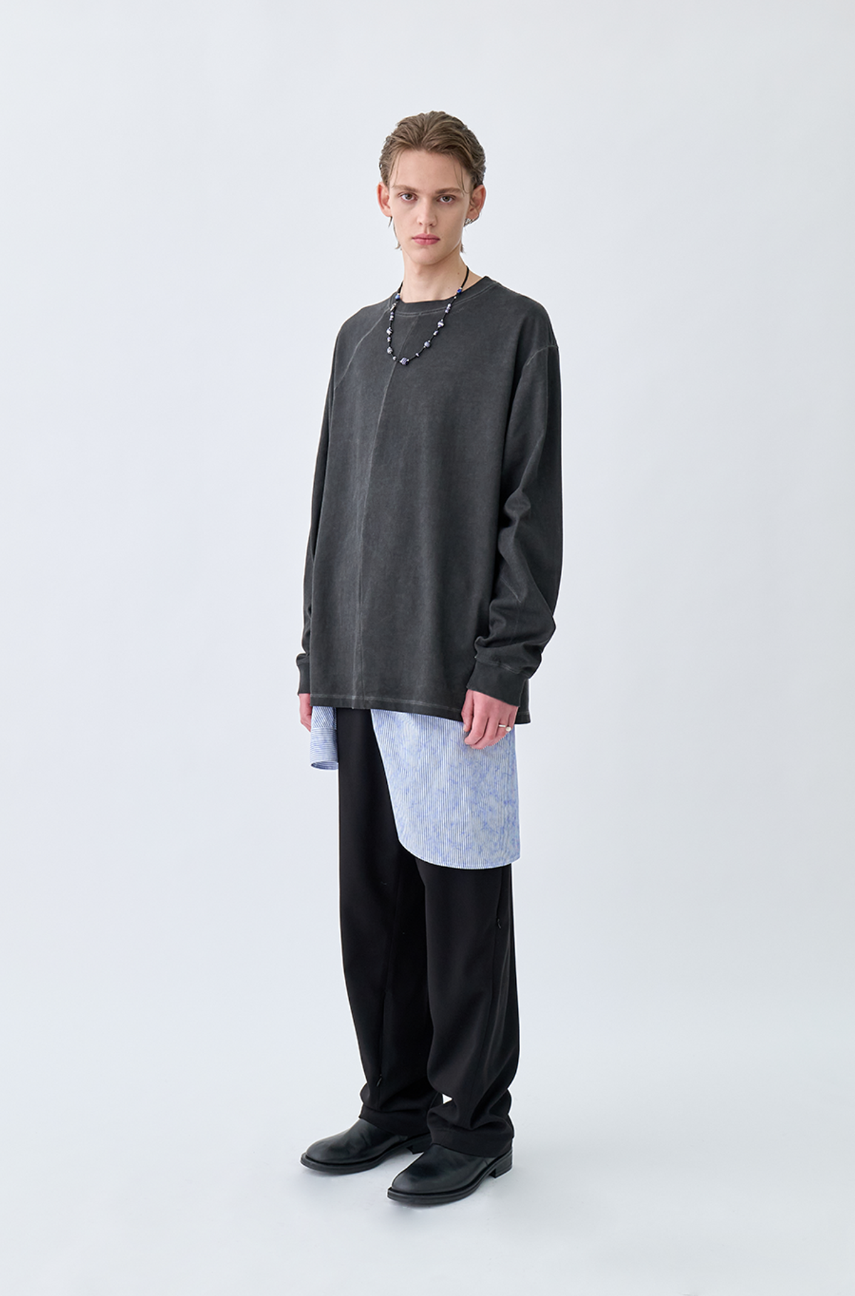 유체 프레타 포르테(YOUCHE PRET A PORTER) AR CURVED SEAM TROUSER Black