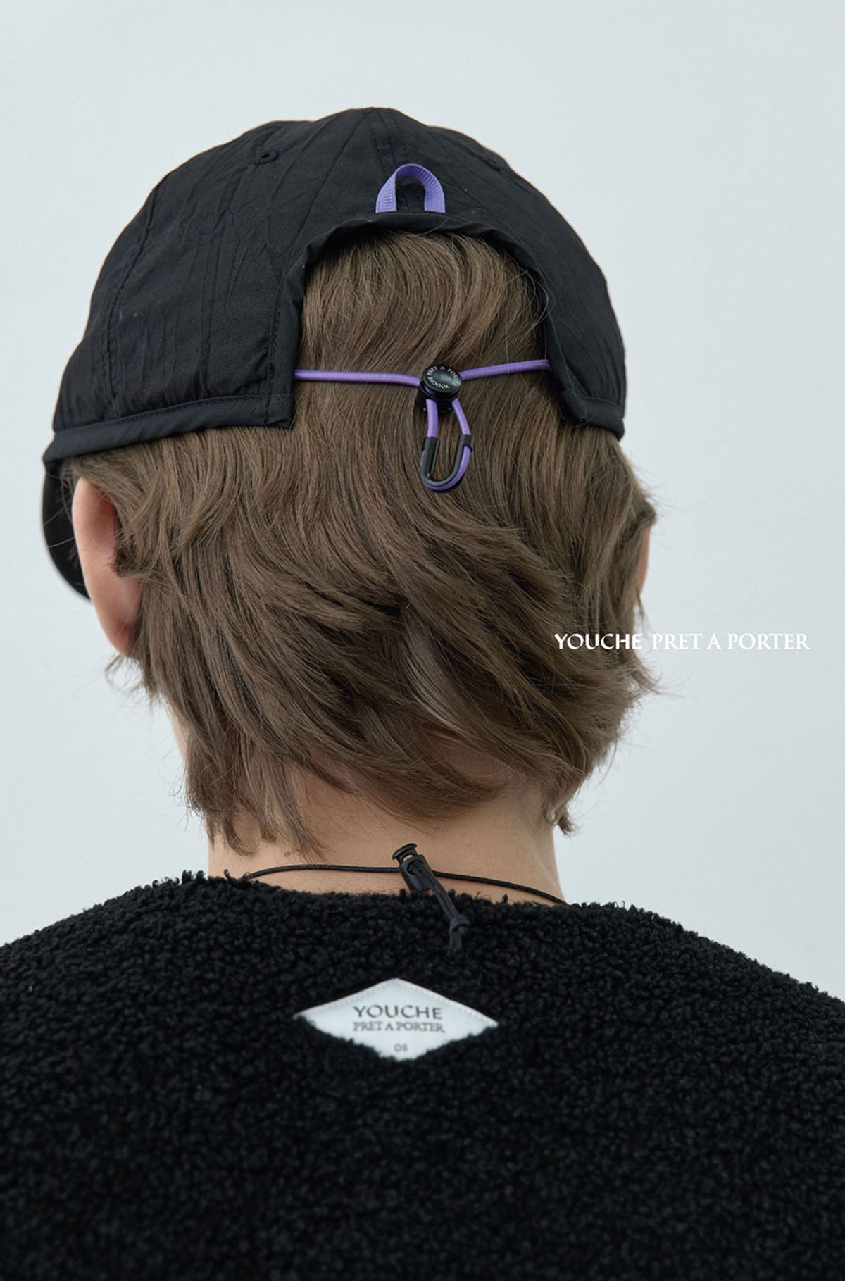 유체 프레타 포르테(YOUCHE PRET A PORTER) AR CREASED SIX PANEL CAP Black