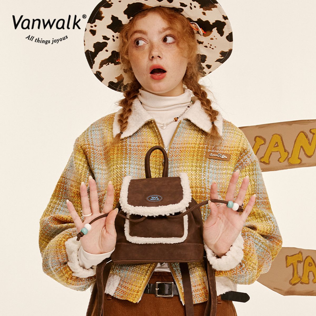 반워크(VANWALK) 큐트 미니 백팩 #2 [레트로 브라운]