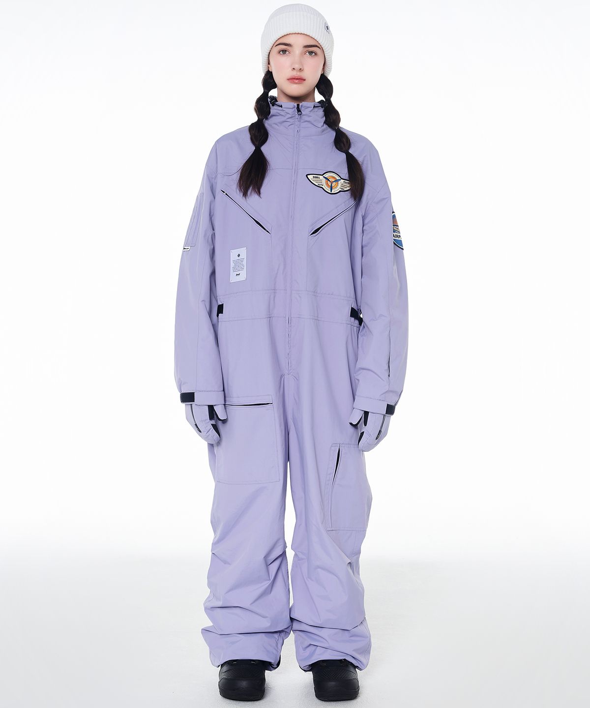 돌아우터웨어(DOLL OUTERWEAR) 2425 볼칸 보드복 워크 점프슈트 라이트퍼플 남녀공용