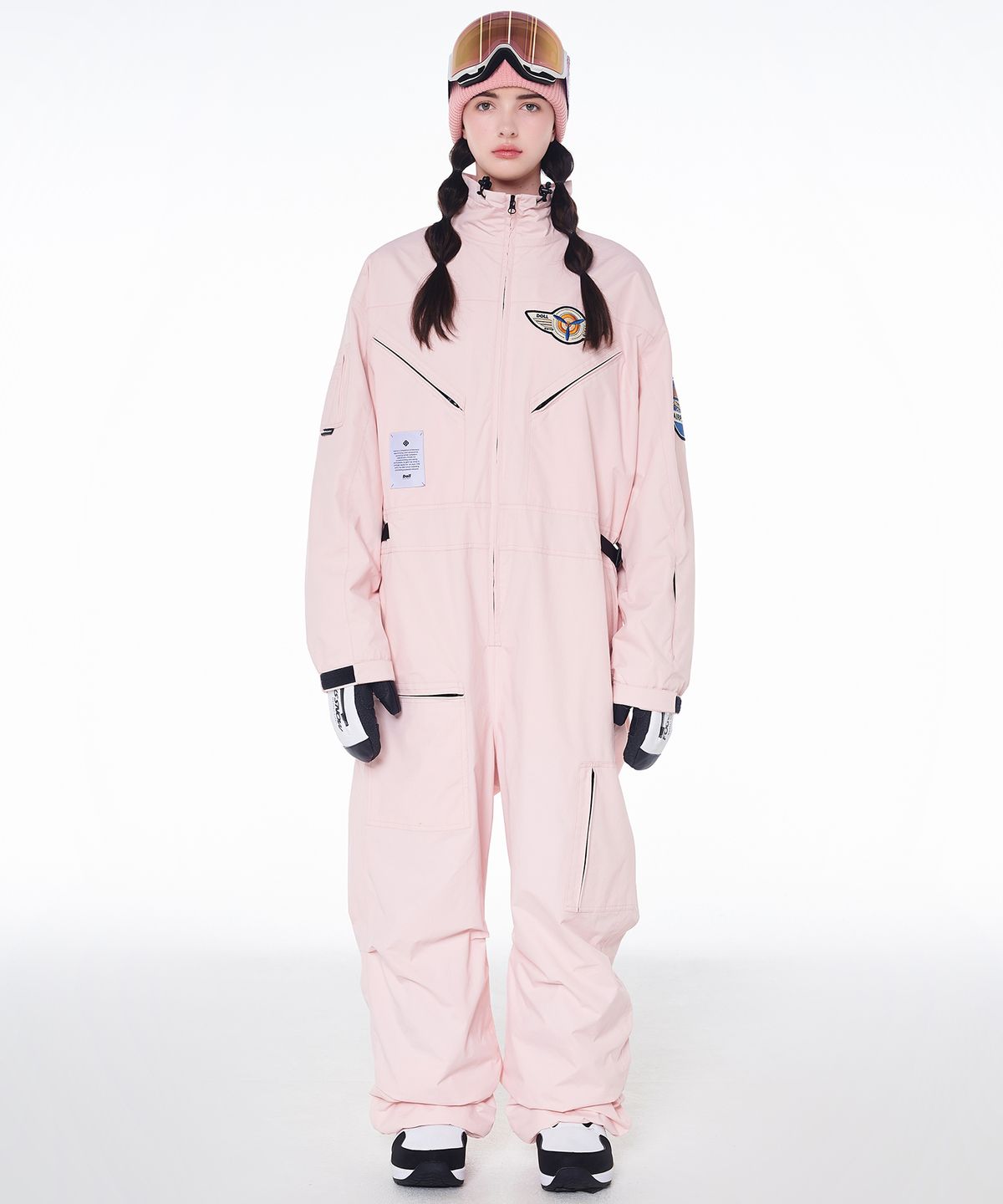 돌아우터웨어(DOLL OUTERWEAR) 2425 볼칸 보드복 워크 점프슈트 베이비 핑크 남녀공용
