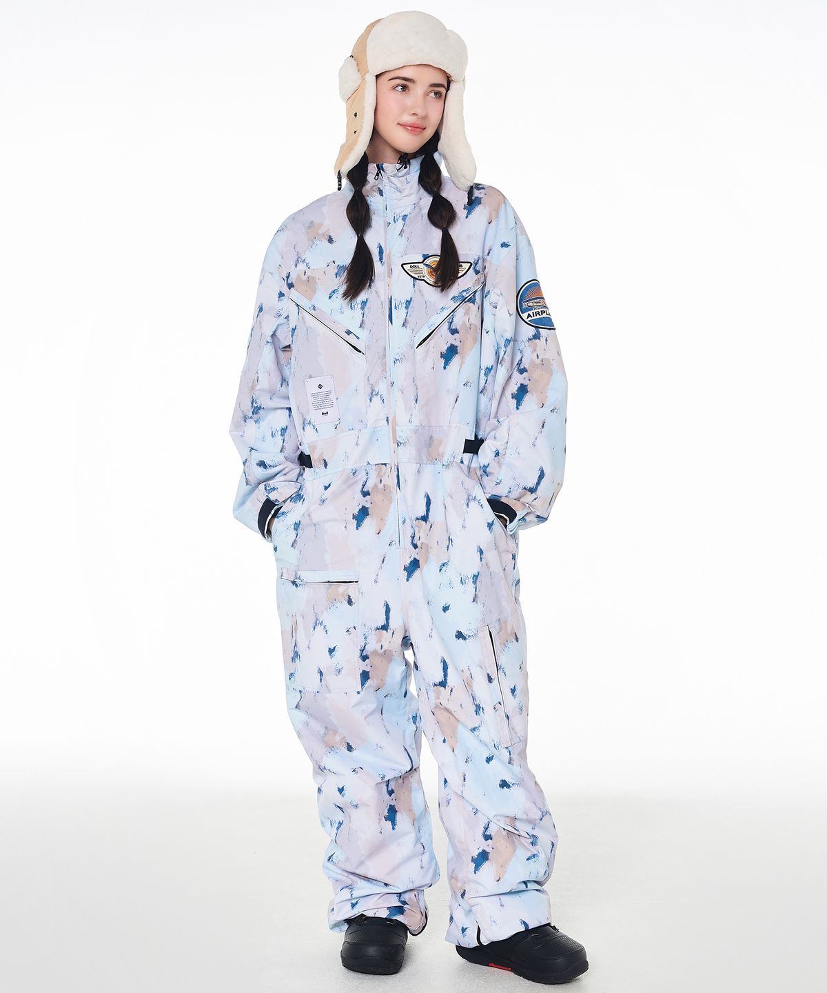 돌아우터웨어(DOLL OUTERWEAR) 2425 볼칸 보드복 워크 점프슈트  카모 프린트 남녀공용