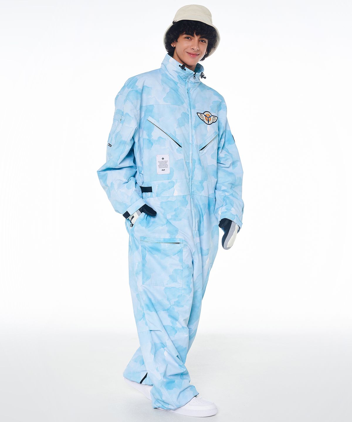 돌아우터웨어(DOLL OUTERWEAR) 2425 볼칸 보드복 워크 점프슈트 아쿠아 프린트 남녀공용