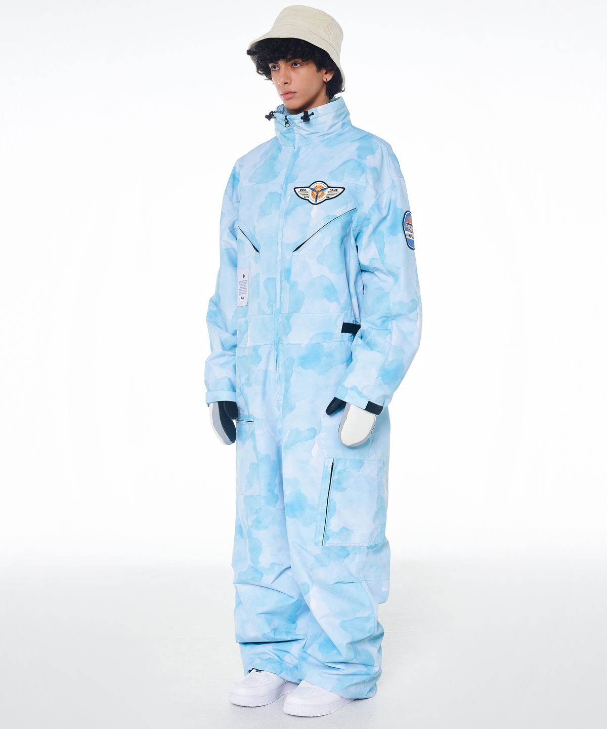 돌아우터웨어(DOLL OUTERWEAR) 2425 볼칸 보드복 워크 점프슈트 아쿠아 프린트 남녀공용