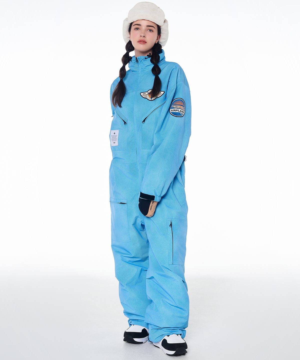 돌아우터웨어(DOLL OUTERWEAR) 2425 볼칸 보드복 워크 점프슈트 데님 프린트 남녀공용