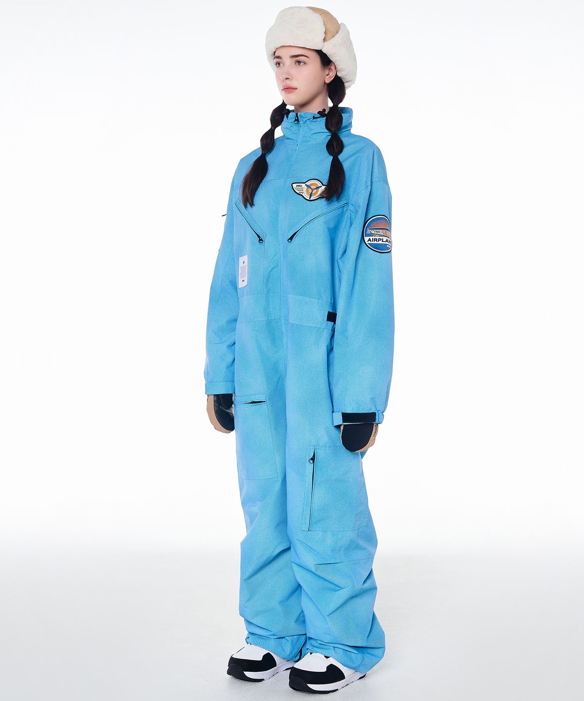 돌아우터웨어(DOLL OUTERWEAR) 2425 볼칸 보드복 워크 점프슈트 데님 프린트 남녀공용