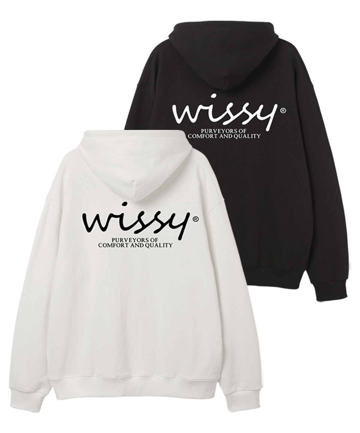 위씨(WISSY) BASIC LOGO 오버핏 후드 (WLS016) 블랙