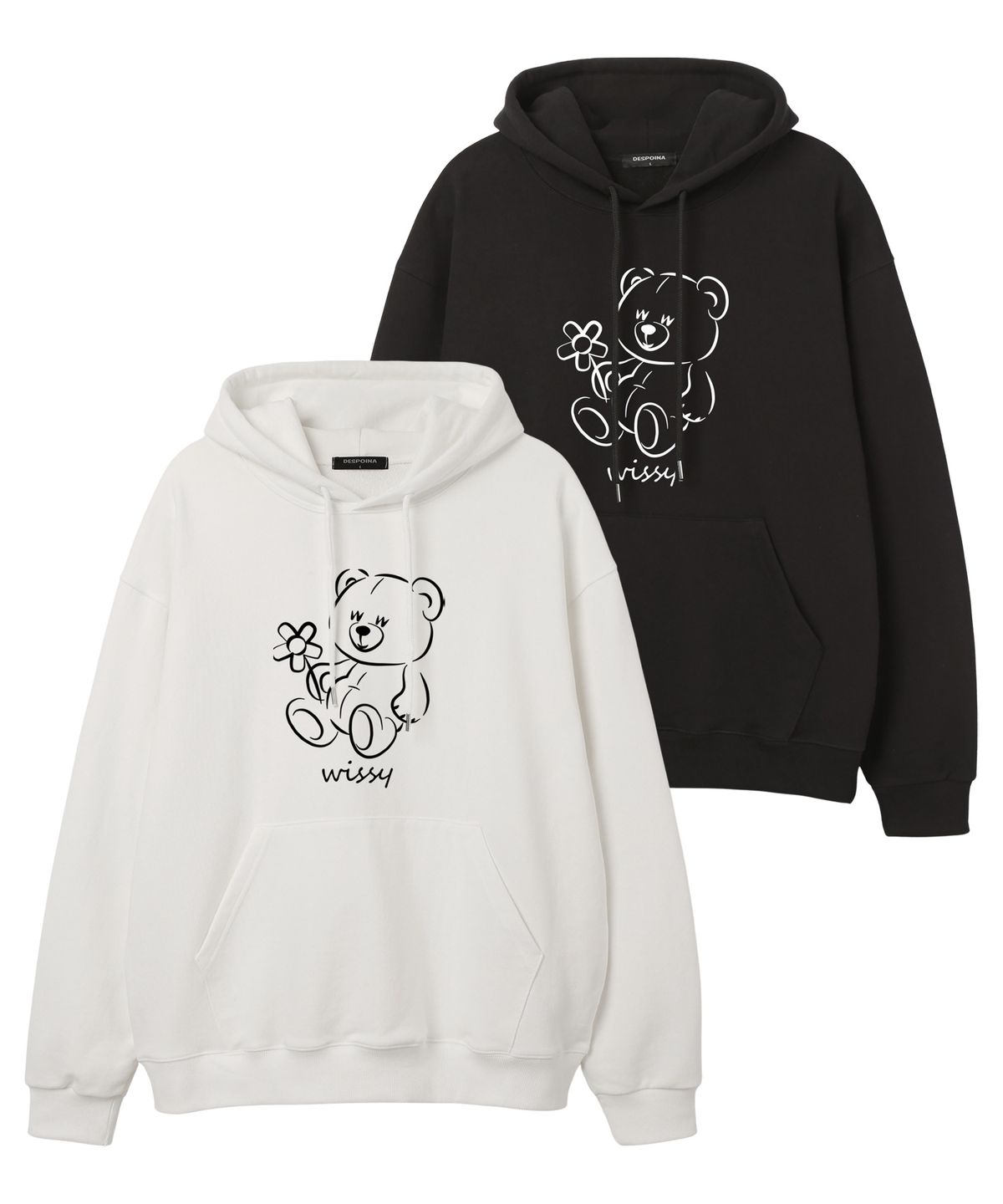 위씨(WISSY) FLOWER BEAR 오버핏 후드 (WLS017) 블랙