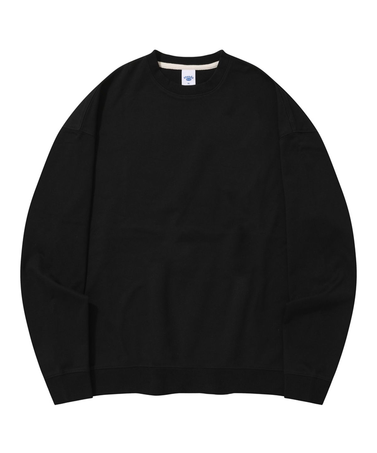 스탠즈(STENDS) [M~4XL] 올데이 세미 오버 맨투맨_블랙