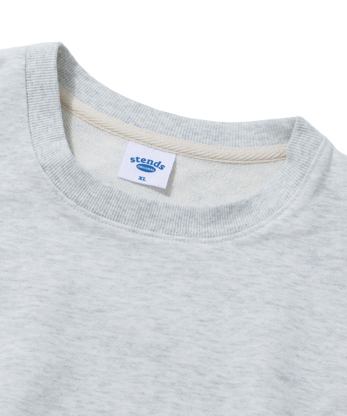 스탠즈(STENDS) [M~4XL] 올데이 세미 오버 맨투맨_멜란지 그레이