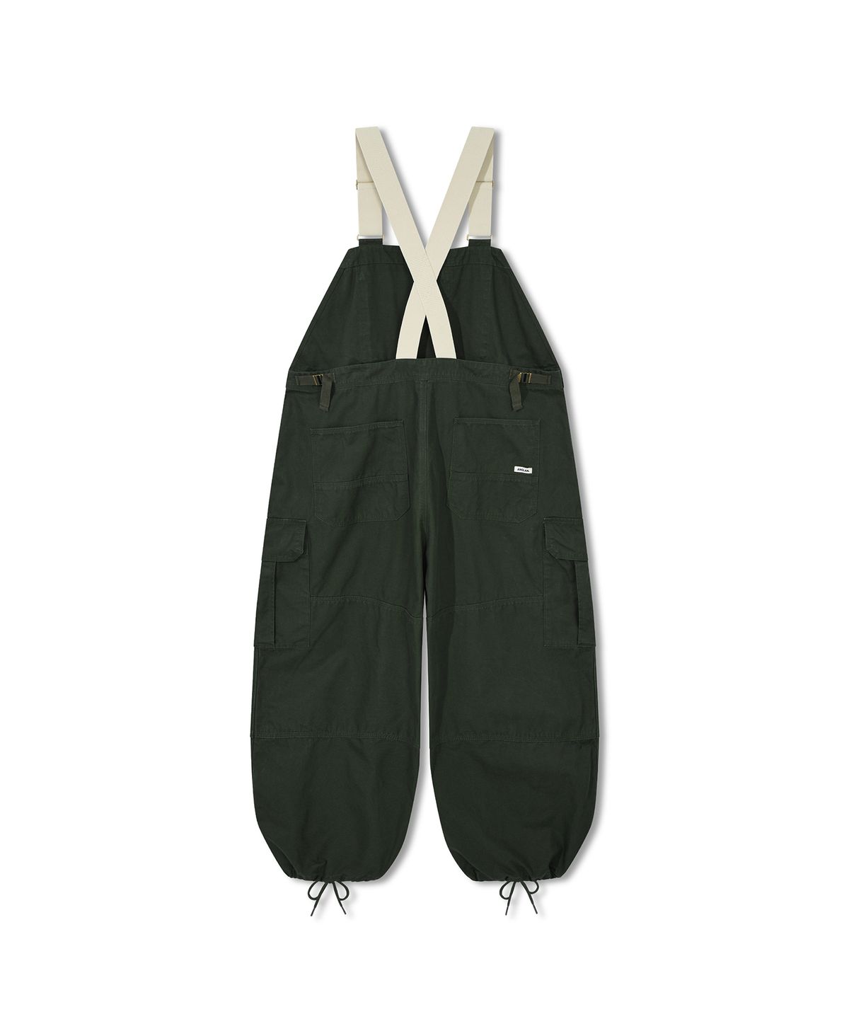 앵글런(ANGLAN) Backsatin Work Wide Overall - Khaki