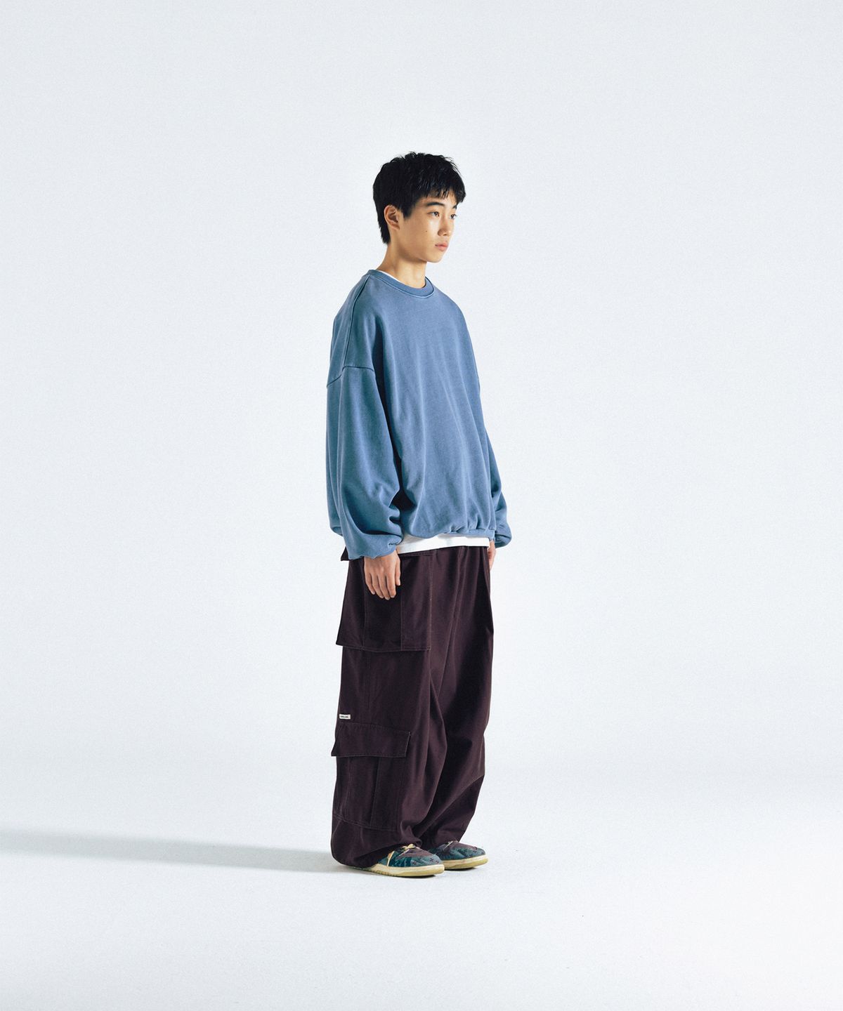 앵글런(ANGLAN) Double Jungle Cargo Balloon Pants - Dark Purple
