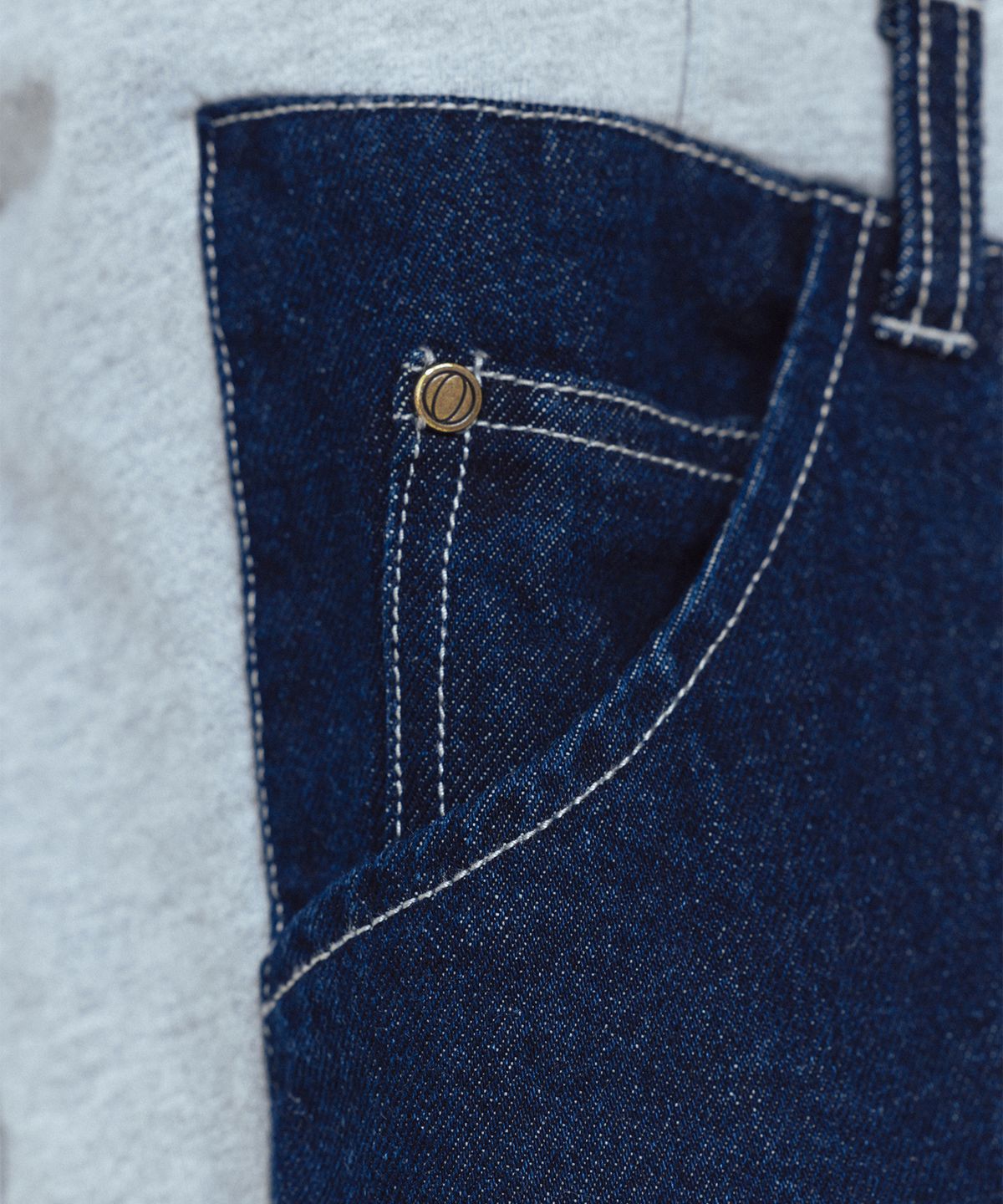 앵글런(ANGLAN) Denim Double Sweat Balloon Pants - Melange Grey
