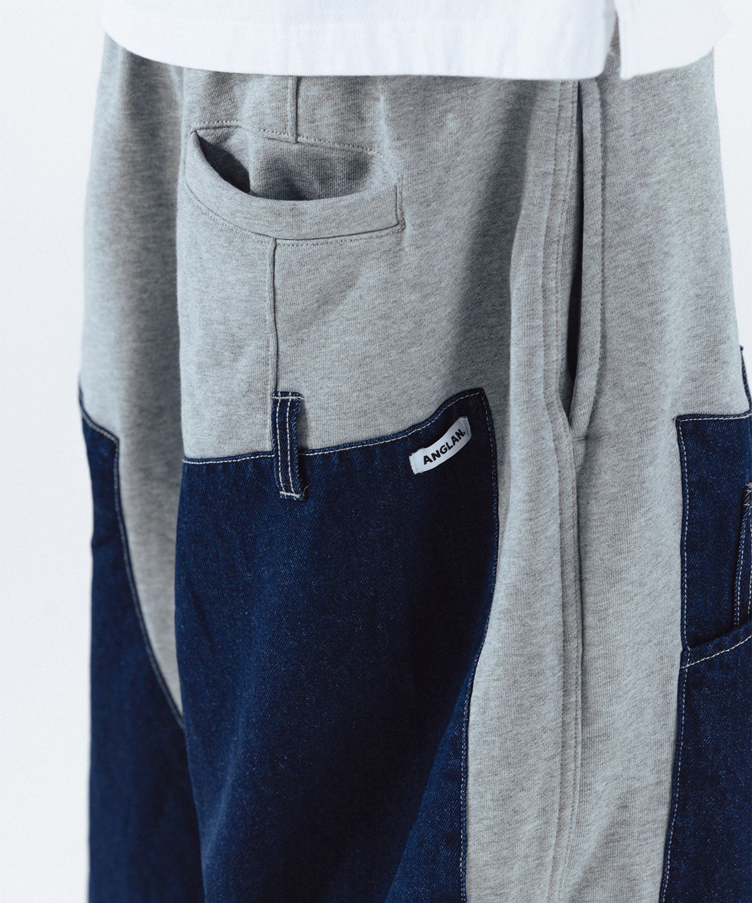 【ANGLAN】24FW★ [AG] Denim Double Sweat Balloon Pants AG] Denim Double Sweat Balloon Pants - Melange Grey - ANGLAN