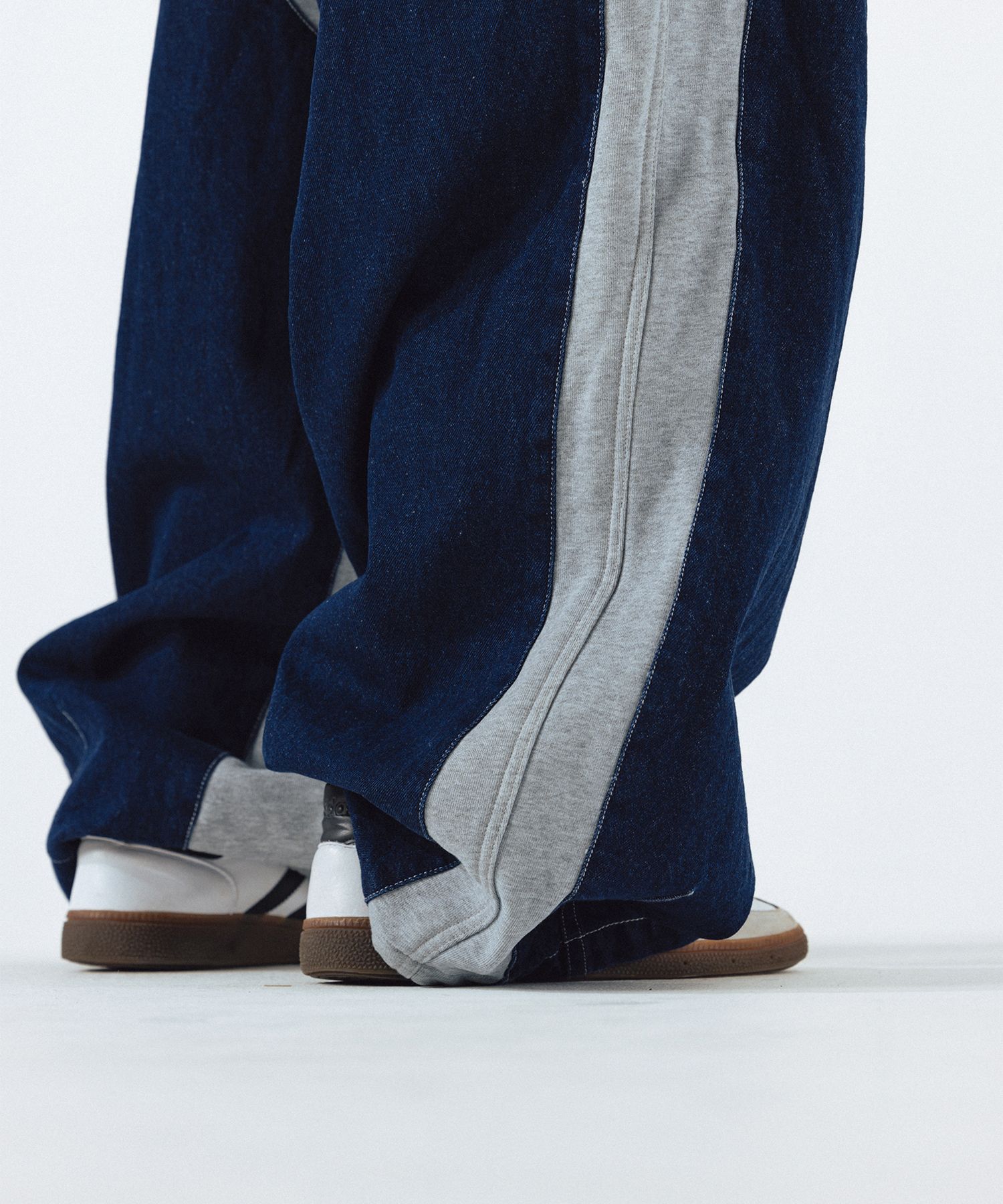 MUSINSA | ANGLAN Denim Double Sweat Balloon Pants - Melange Grey