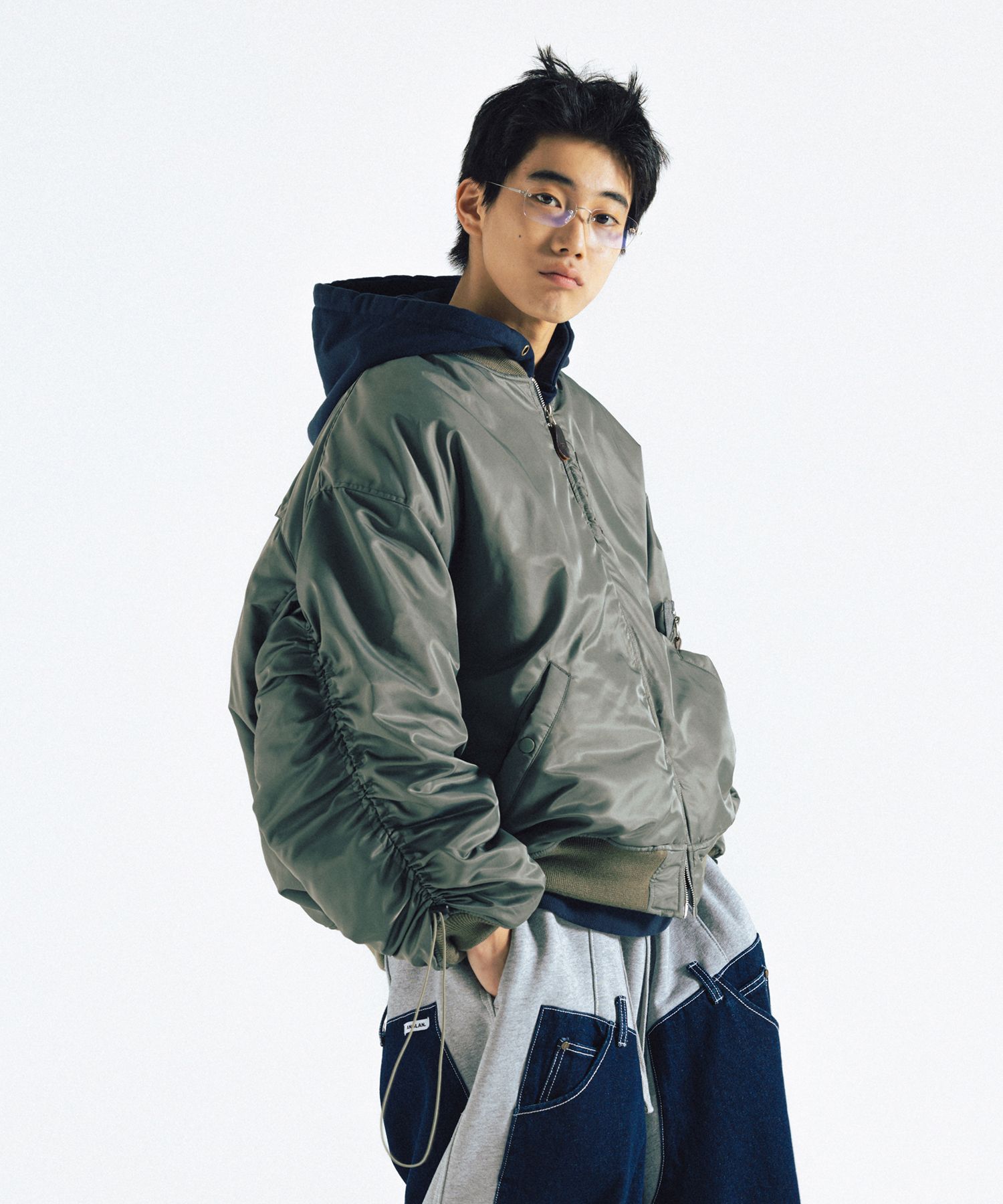 【ANGLAN】24FW★ [AG] Bulky Shirring MA-1 Jacket org.jpg