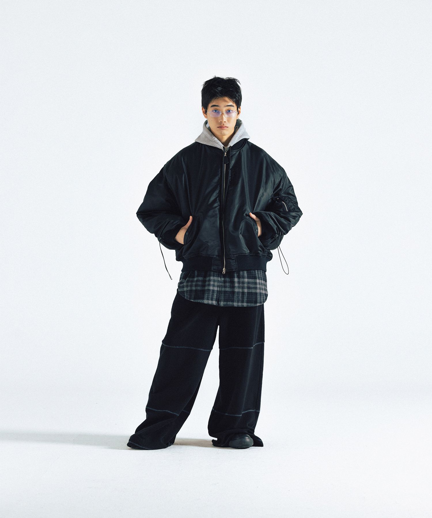 [THE MUSEUM VISITOR]★韓国人気★SHIRRING MA-1 JACKET SHIRRING MA-1 JACKET (SKY BLUE) - 감도 깊은 취향 셀렉트샵 29CM