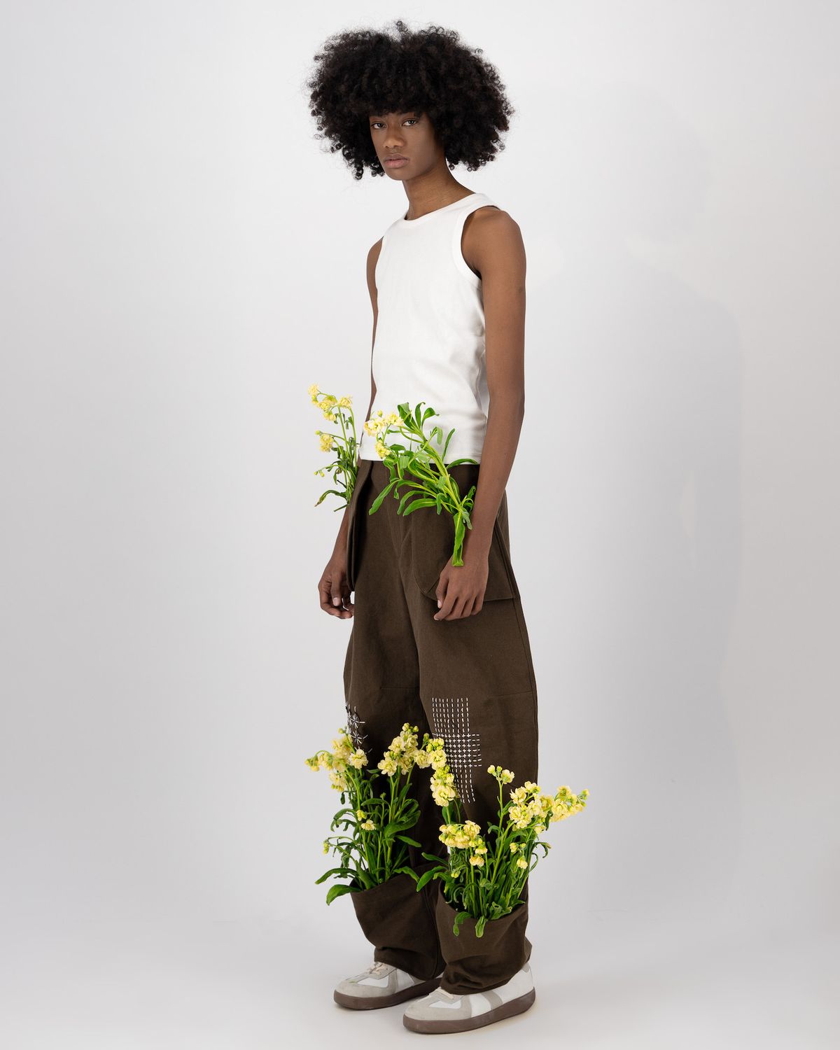 에키에타(EKIETA) Posy-pot Pants in Soil