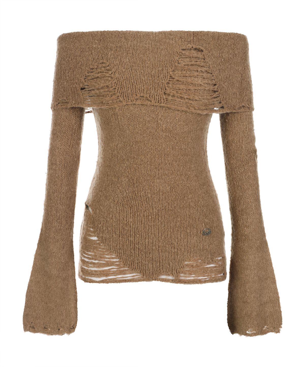 라라폭스(LALAFOX) KNIT OFF-SHOULDER SLIM KNIT CAMEL BQ4KL009