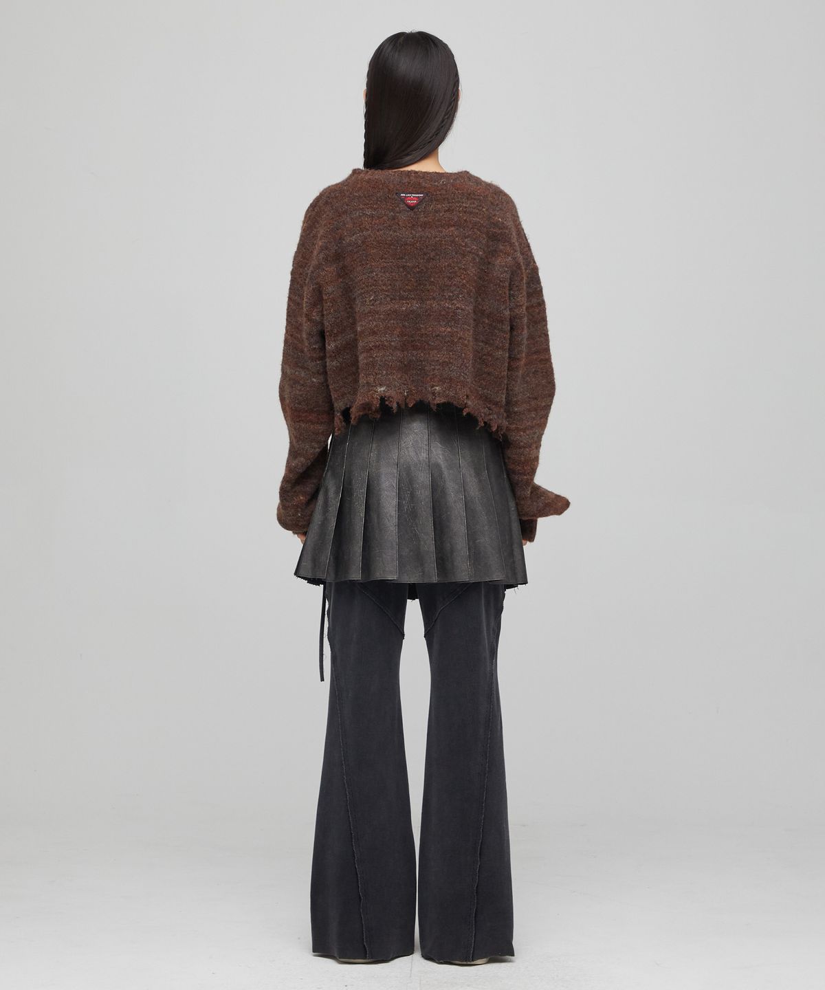 라라폭스(LALAFOX) FAKE LEATHER PLEATED SKIRT BLACK BQ4LS001