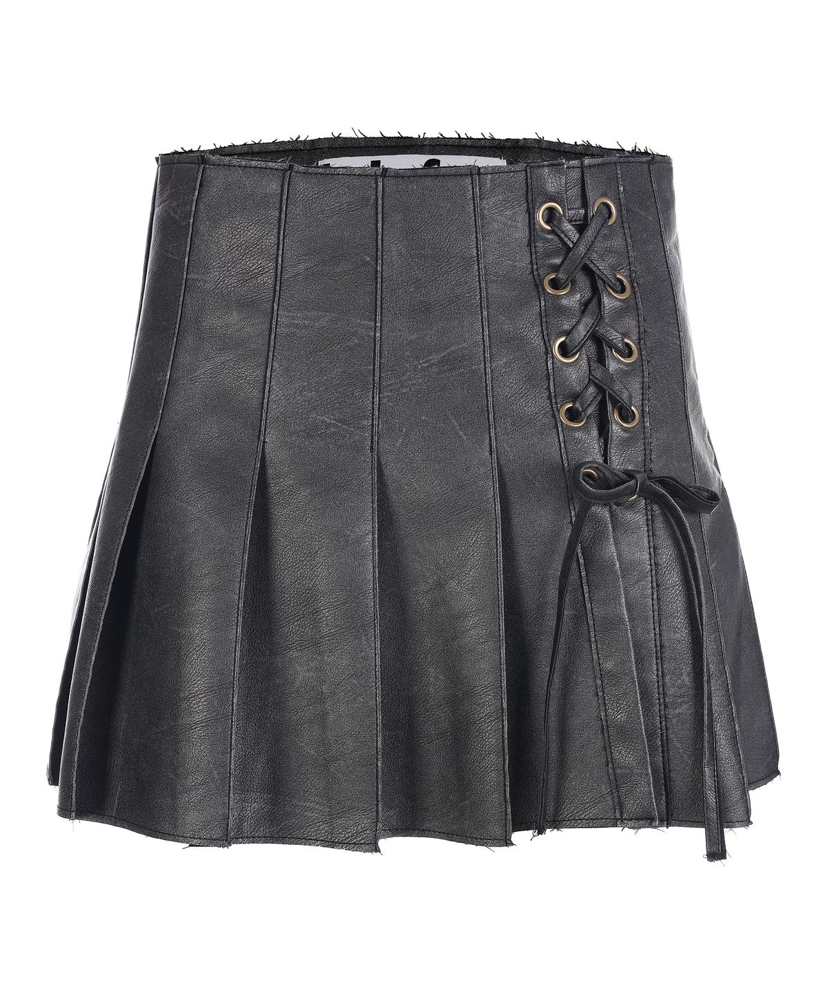라라폭스(LALAFOX) FAKE LEATHER PLEATED SKIRT BLACK BQ4LS001