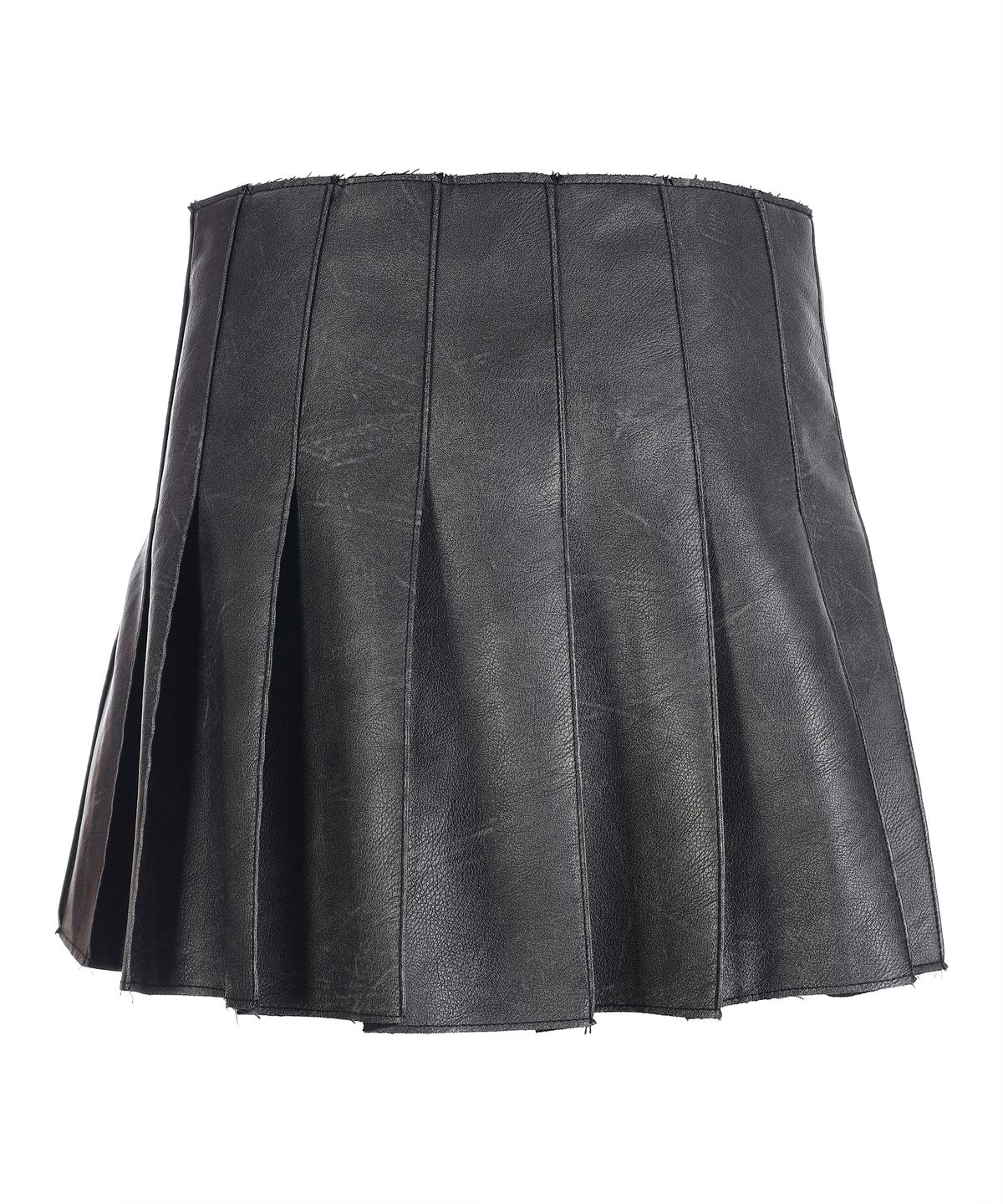 라라폭스(LALAFOX) FAKE LEATHER PLEATED SKIRT BLACK BQ4LS001