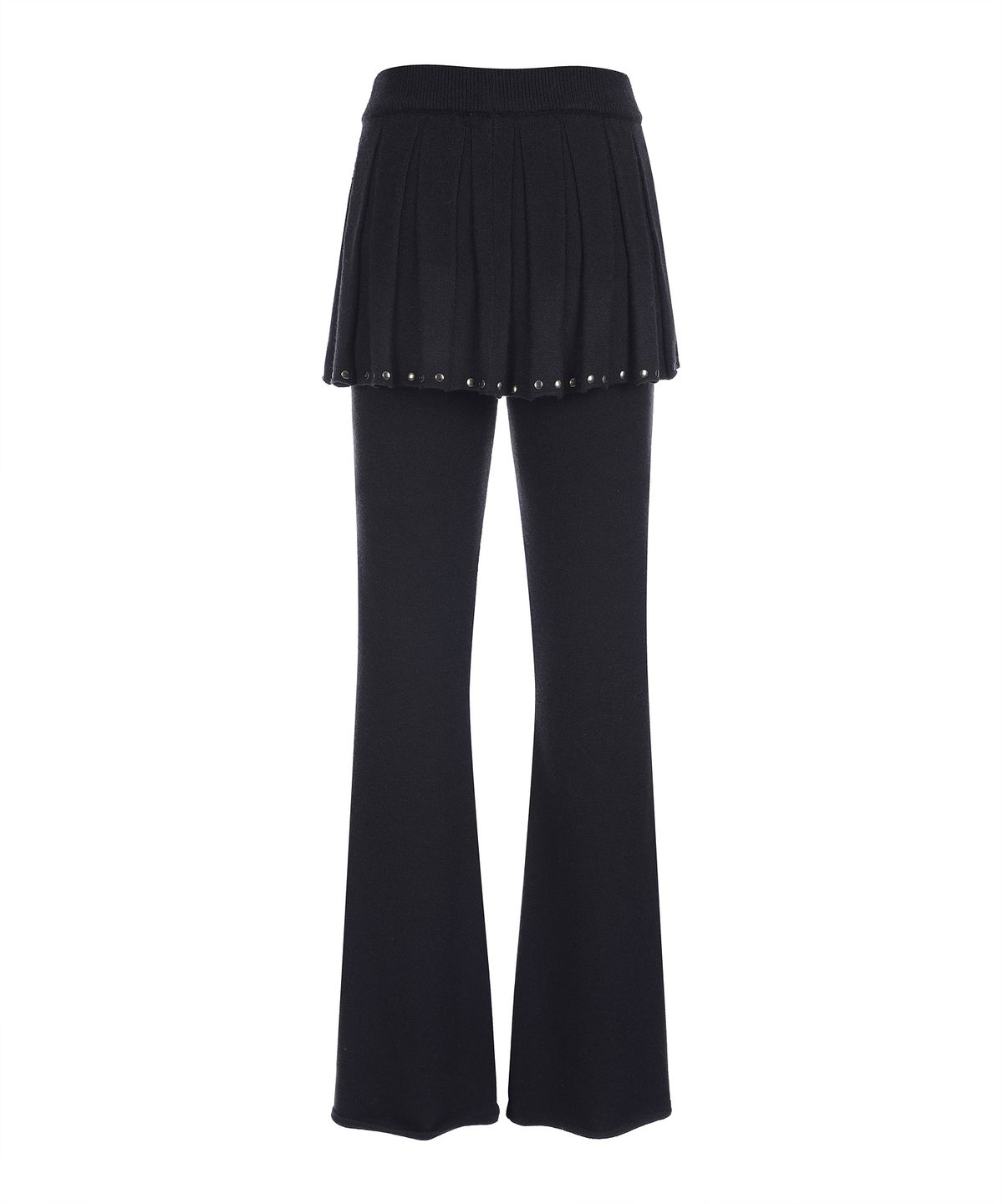 라라폭스(LALAFOX) KNIT BOOTCUT SKIRT PANTS BLACK BQ4KP002