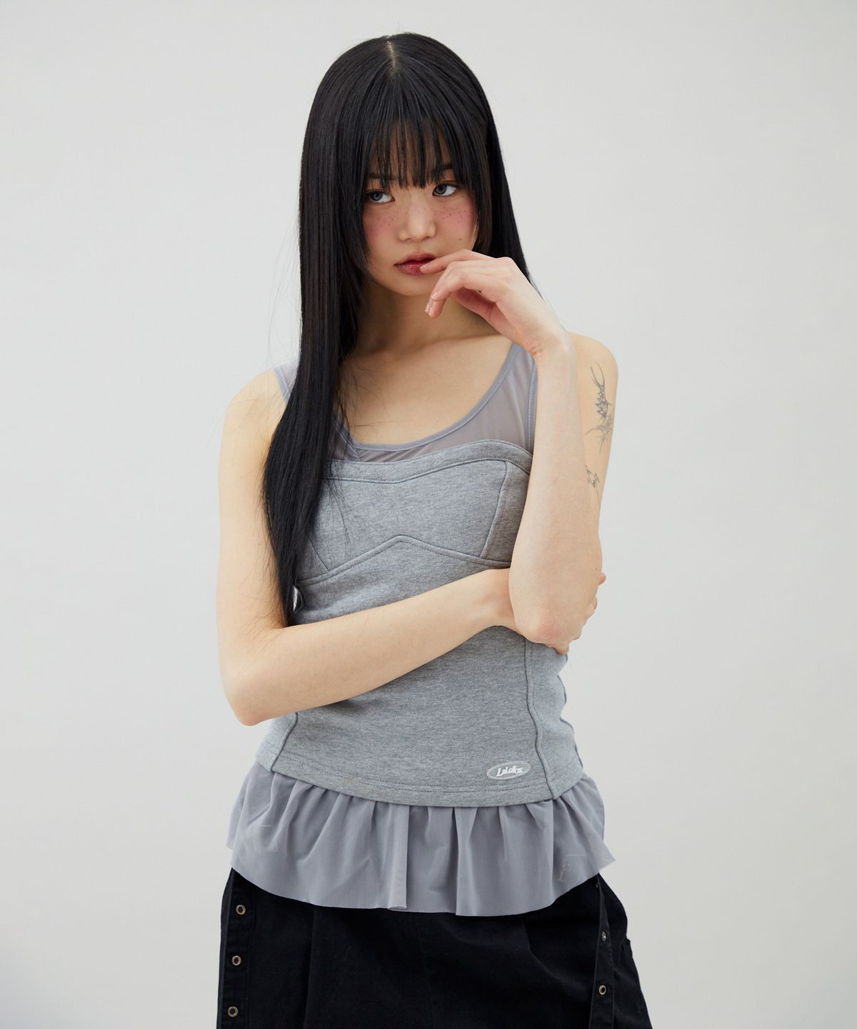 라라폭스(LALAFOX) SWEAT SLIM TUBE TOP GREY BQ4CV002